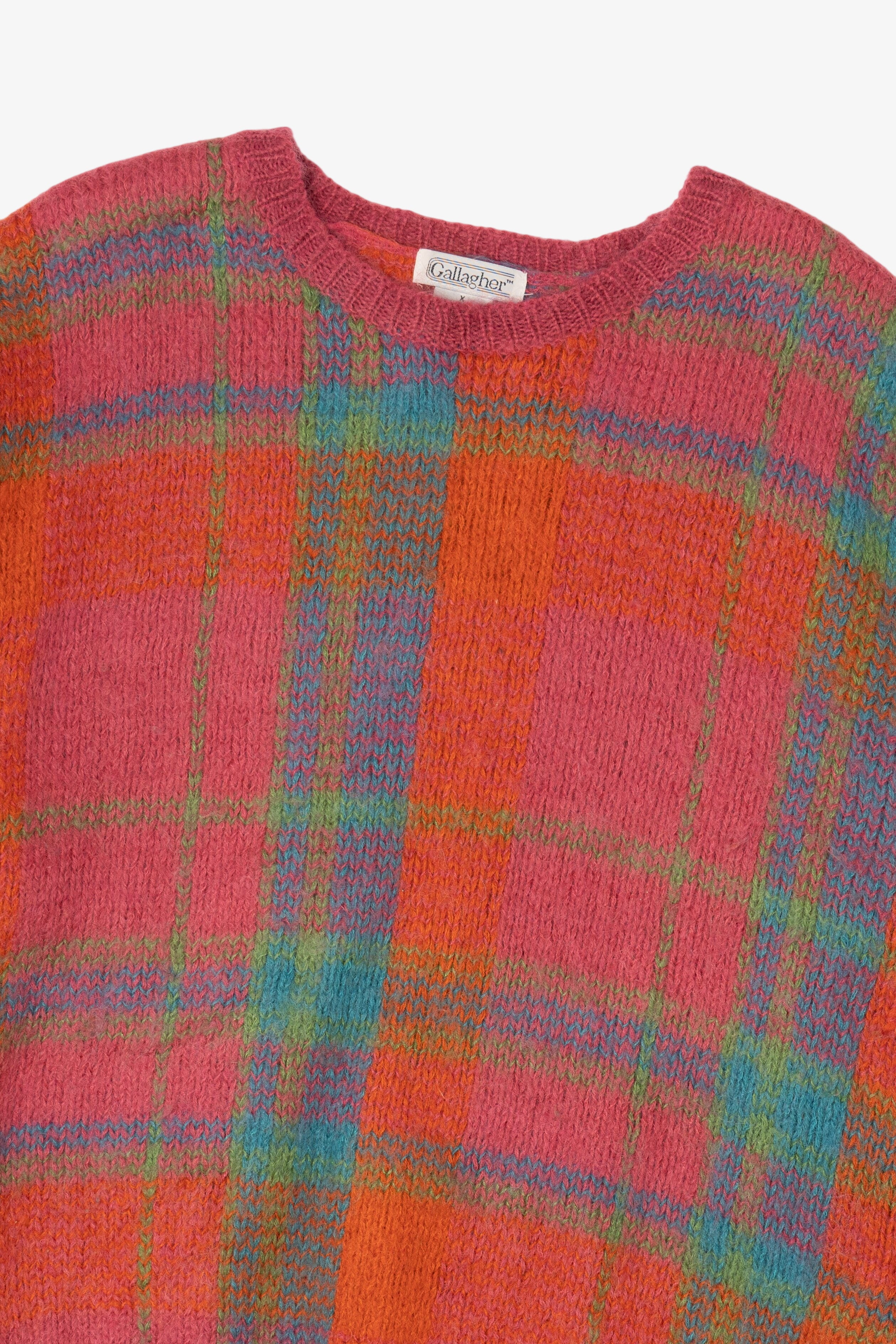 Vintage Gallagher Rainbow Plaid Sweater(1980s)