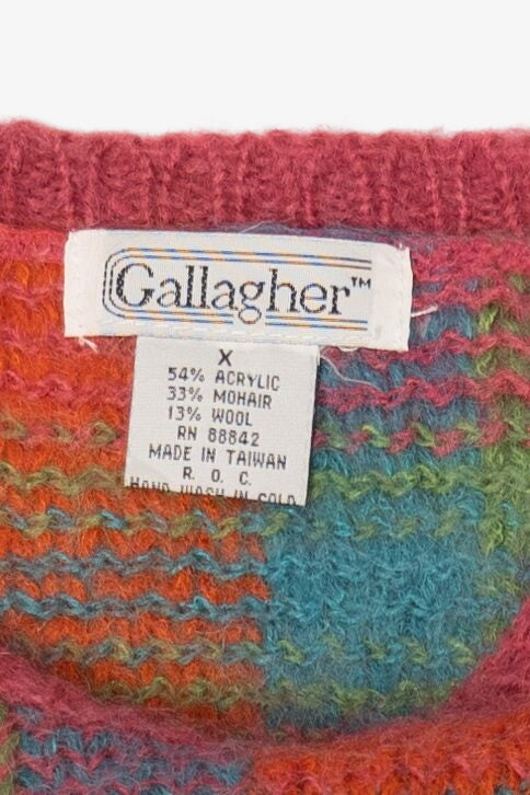 Vintage Gallagher Rainbow Plaid Sweater(1980s)