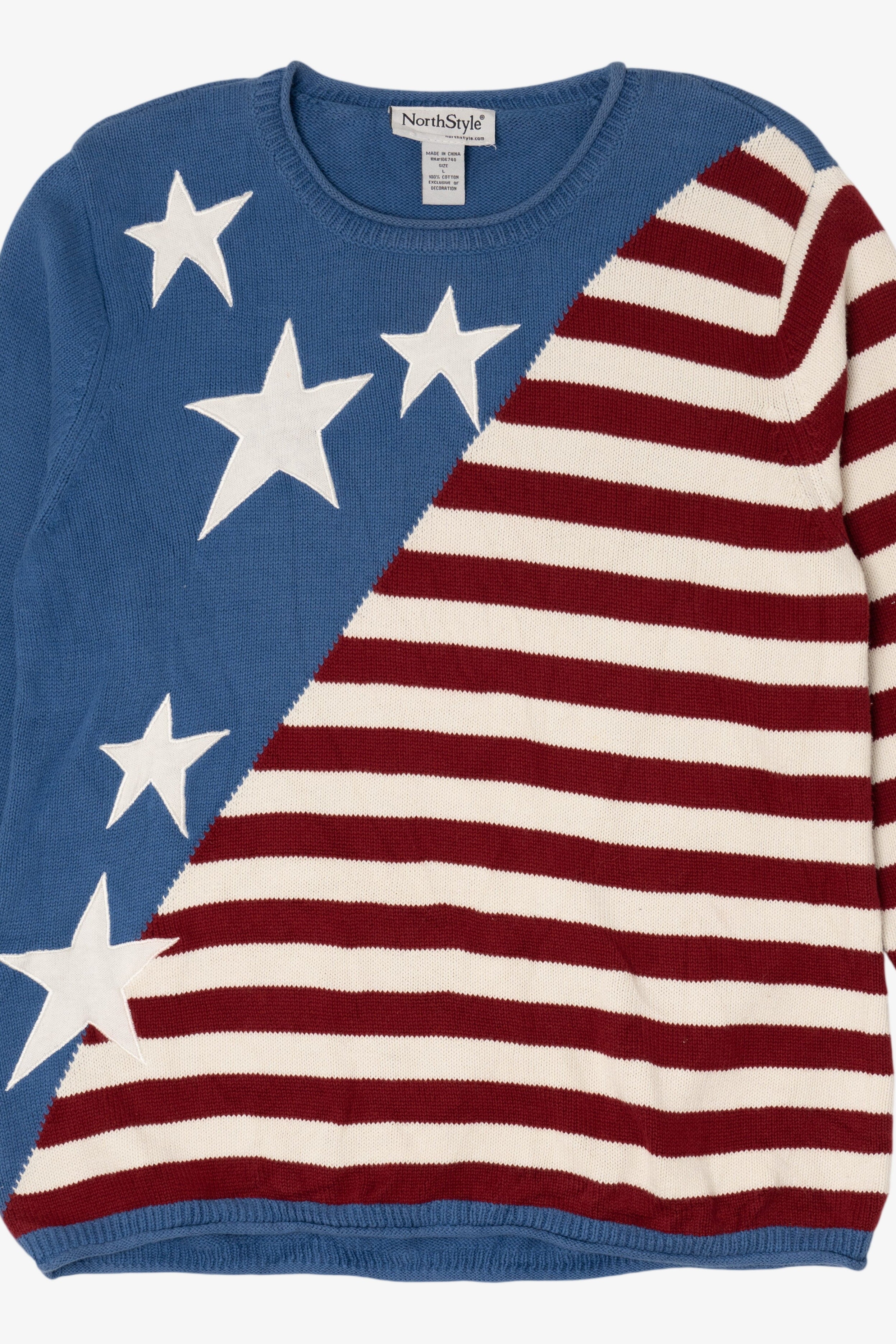 Vintage American Flag North Style Crewneck Sweater (2000s)