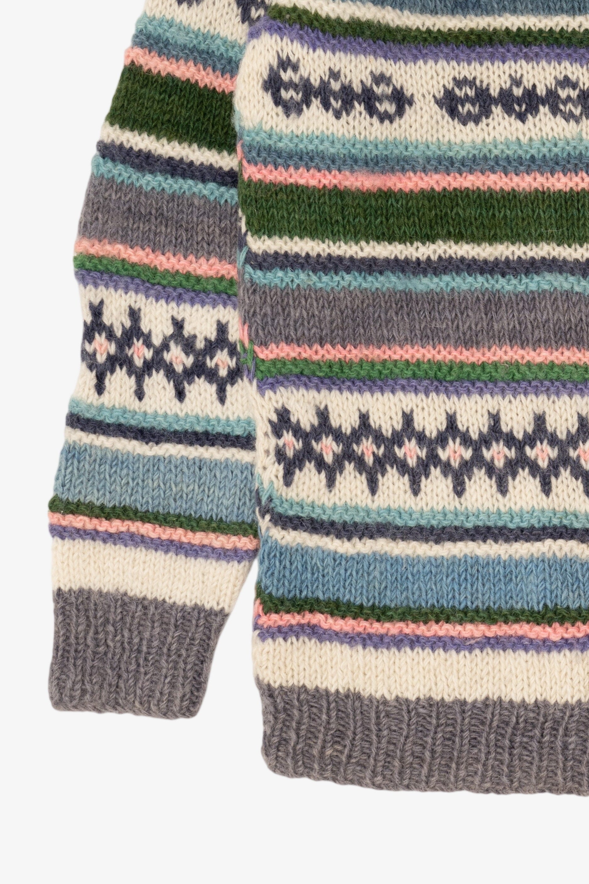 Vintage Hand Knit Blue Ganesh Himal Nepal Sweater (1980s)
