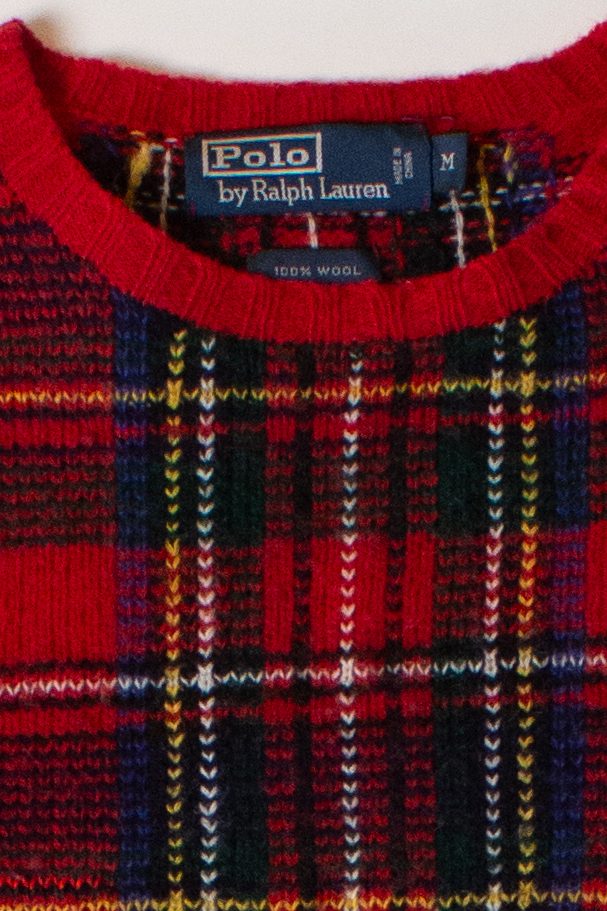 Vintage Red Plaid Ralph Lauren Sweater (1980s)
