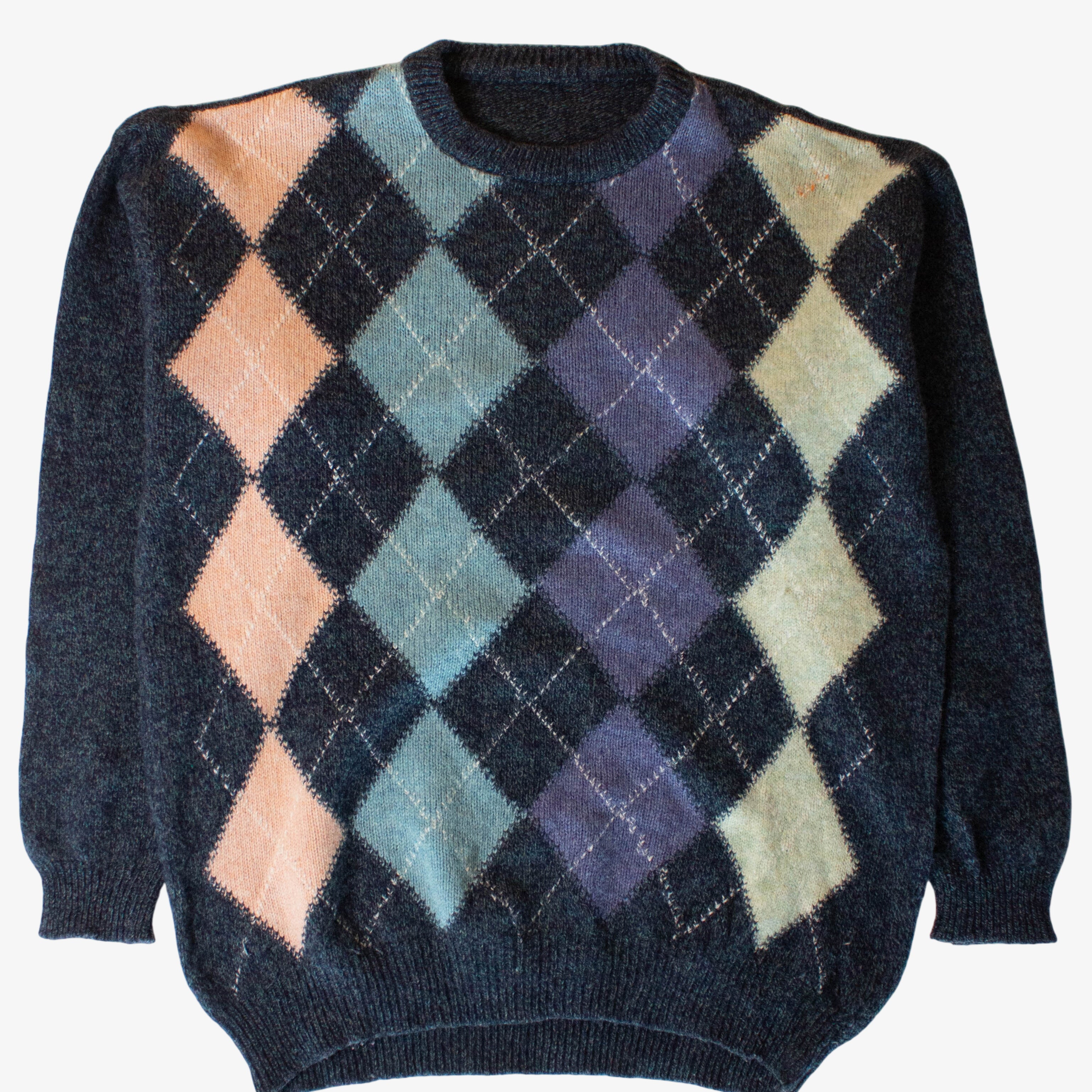 Vintage Pastel Argyle Sweater (1990s)