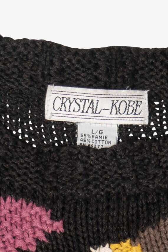 Vintage Crystal Kobe Floral Graphic Sweater (1990s)