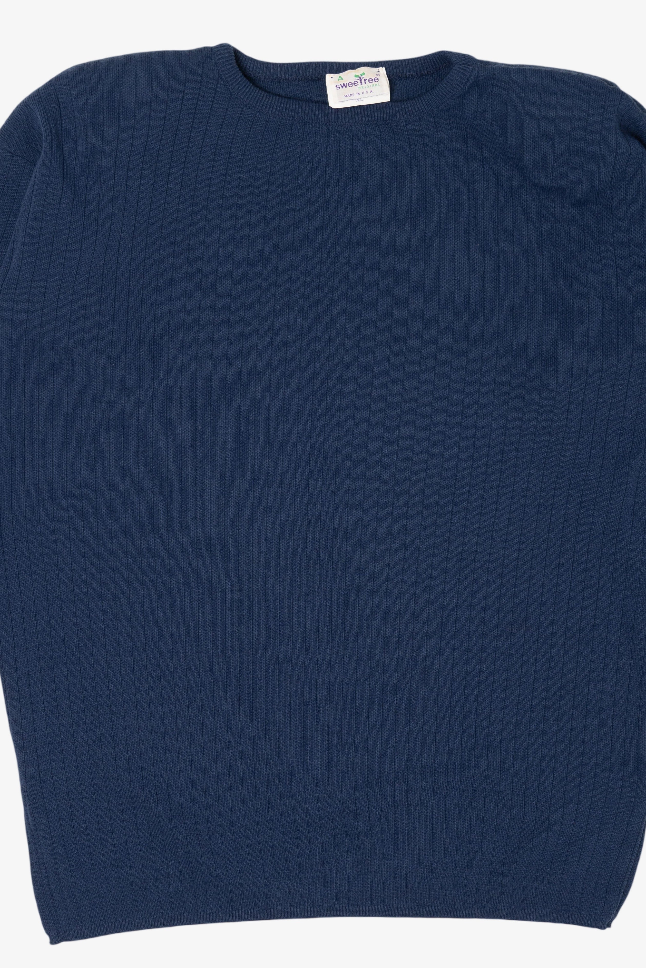Vintage Navy Blue Sweetree Ribbed Sweater (1980s)