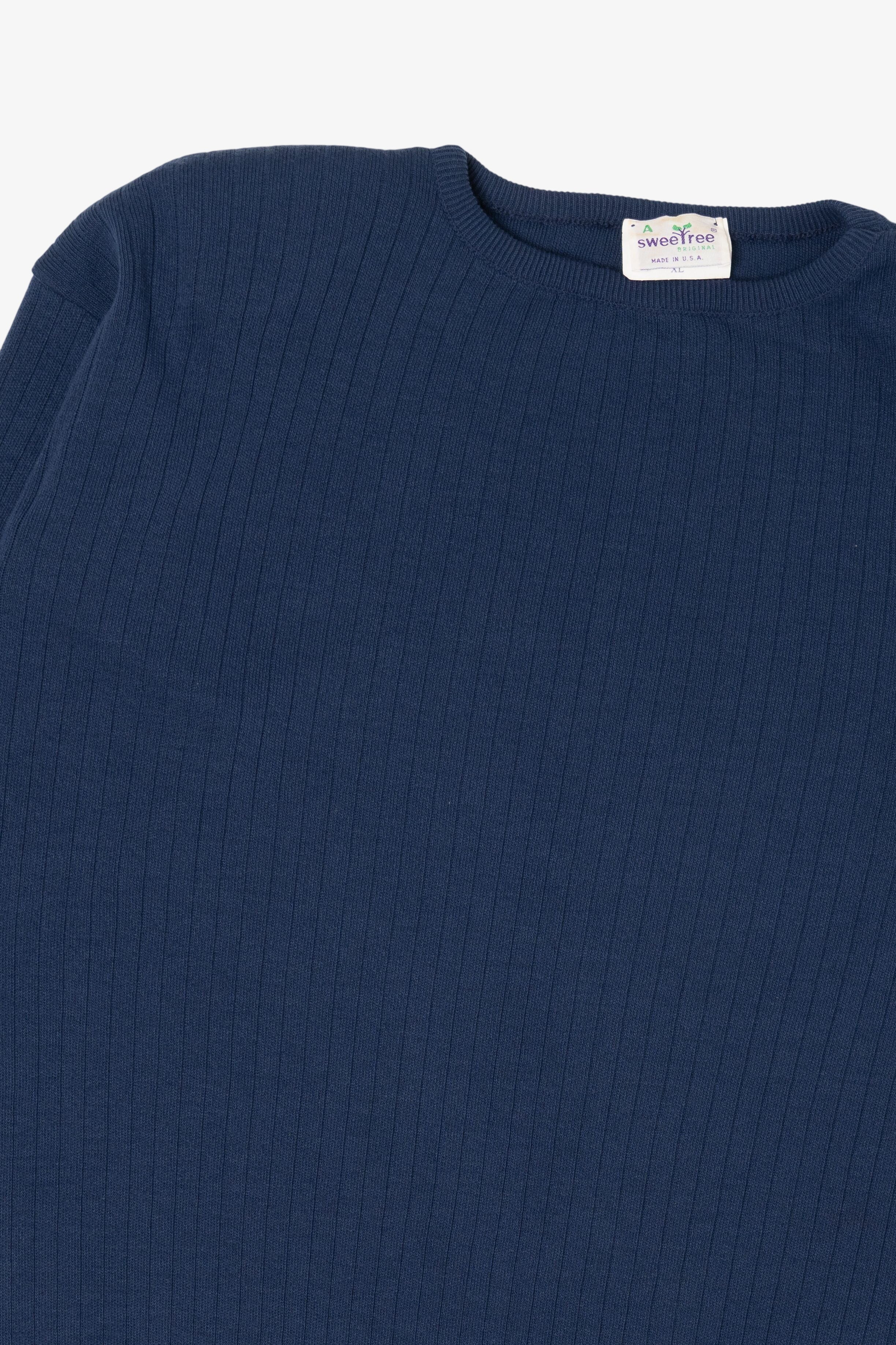 Vintage Navy Blue Sweetree Ribbed Sweater (1980s)