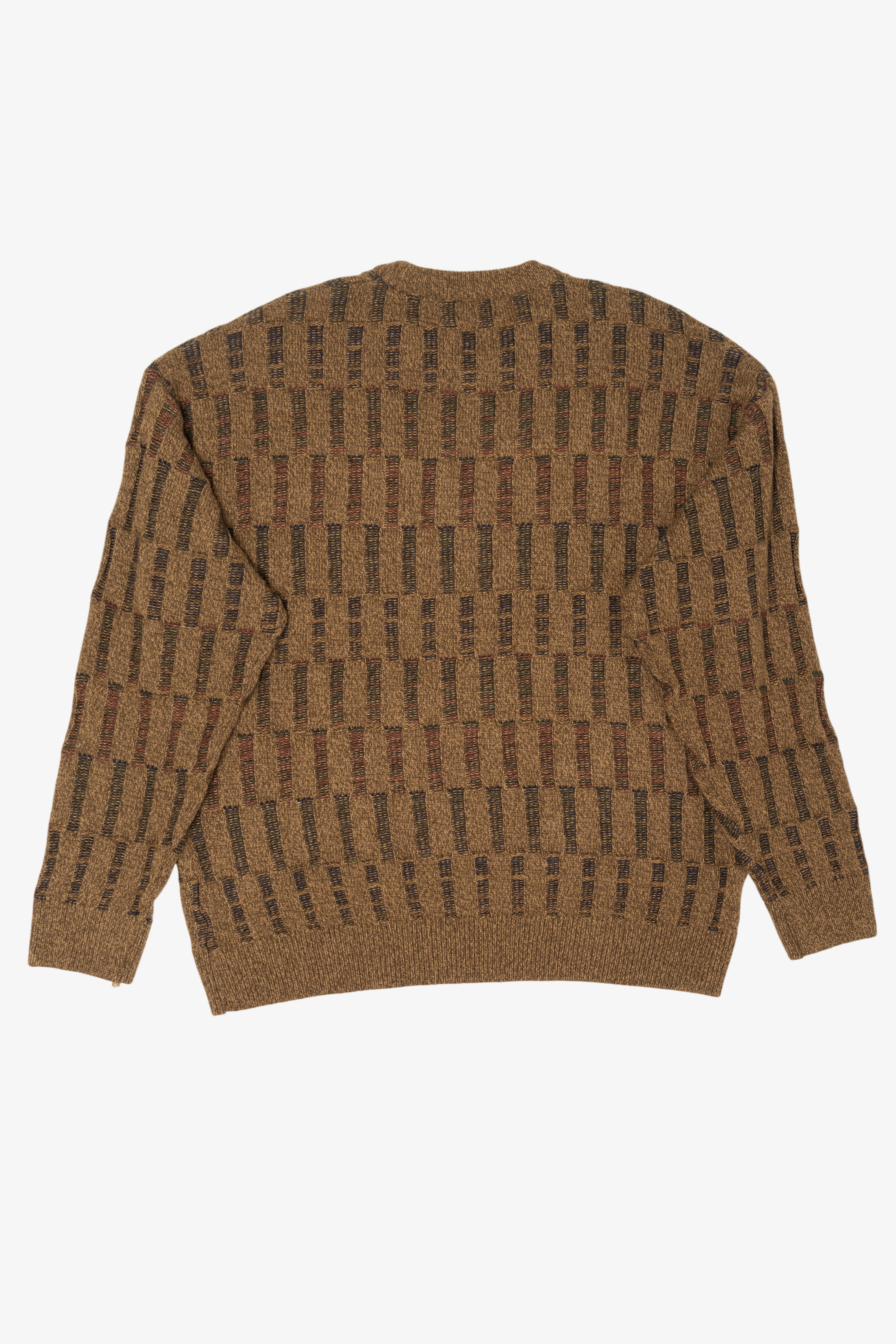Vintage Brown Towncraft Knit Textured Sweater (1990s)