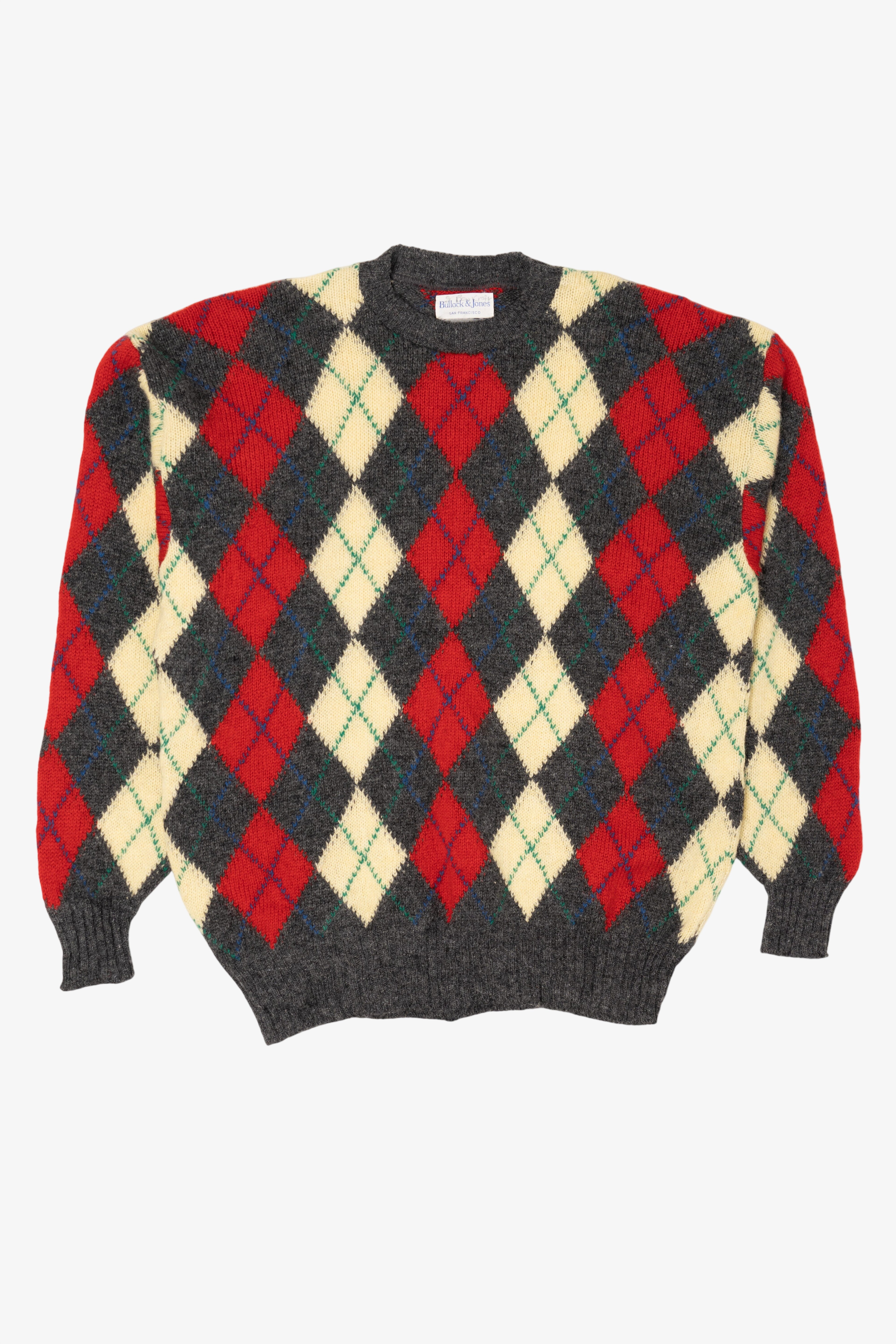 Vintage Bullock & Jones Argyle Sweater (1980s)