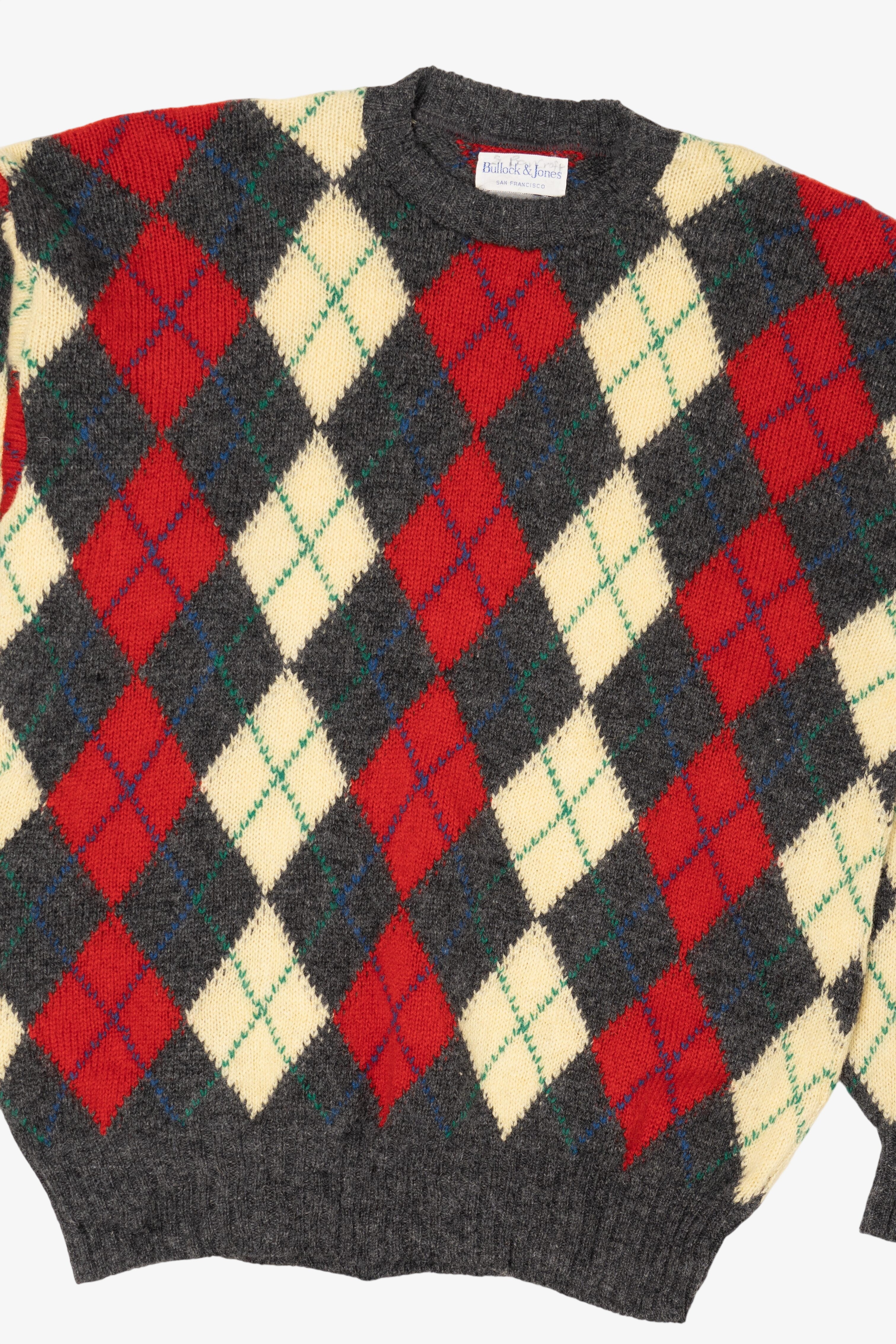 Vintage Bullock & Jones Argyle Sweater (1980s)