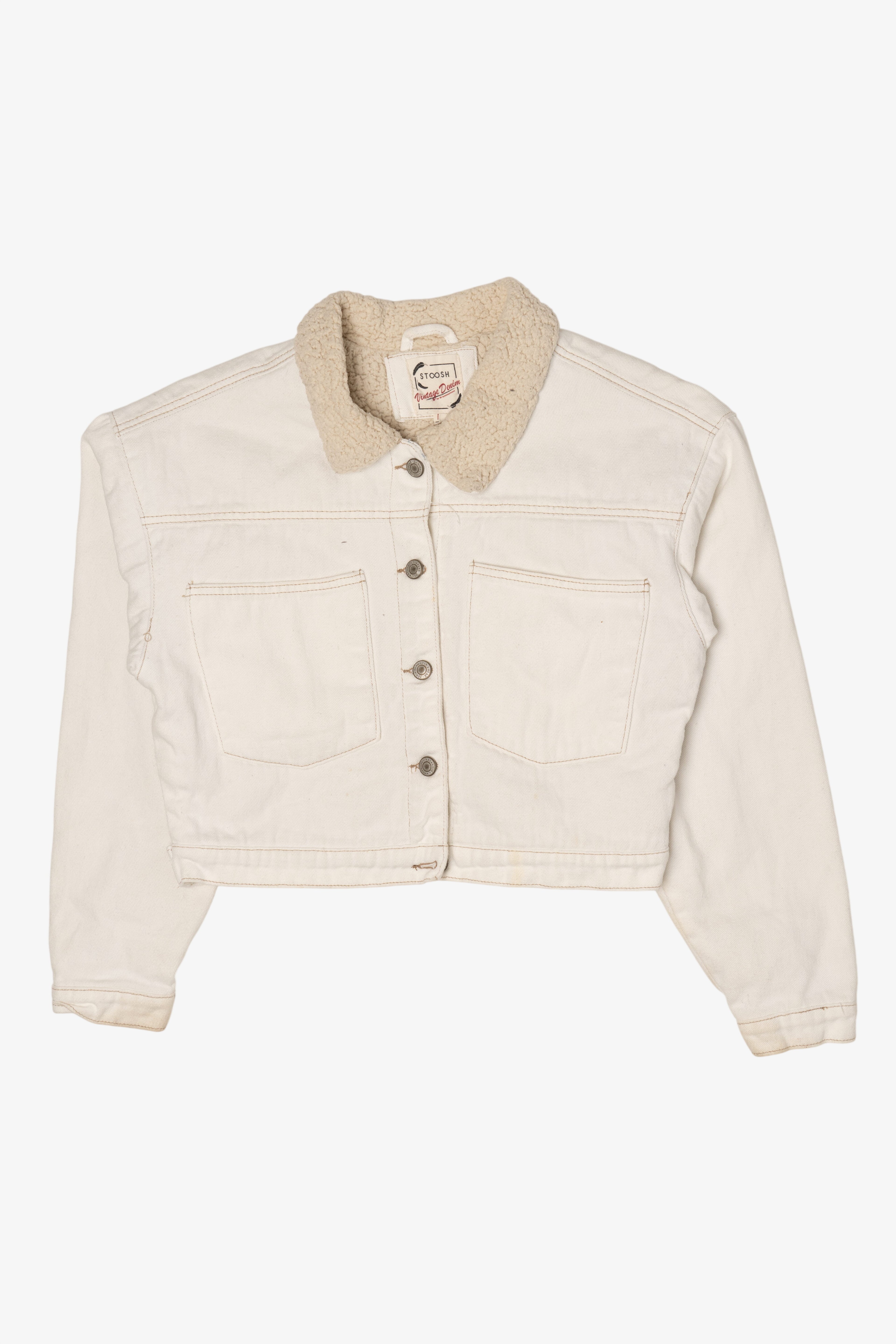 Vintage Y2k Stoosh White Denim Jacket (2000s)