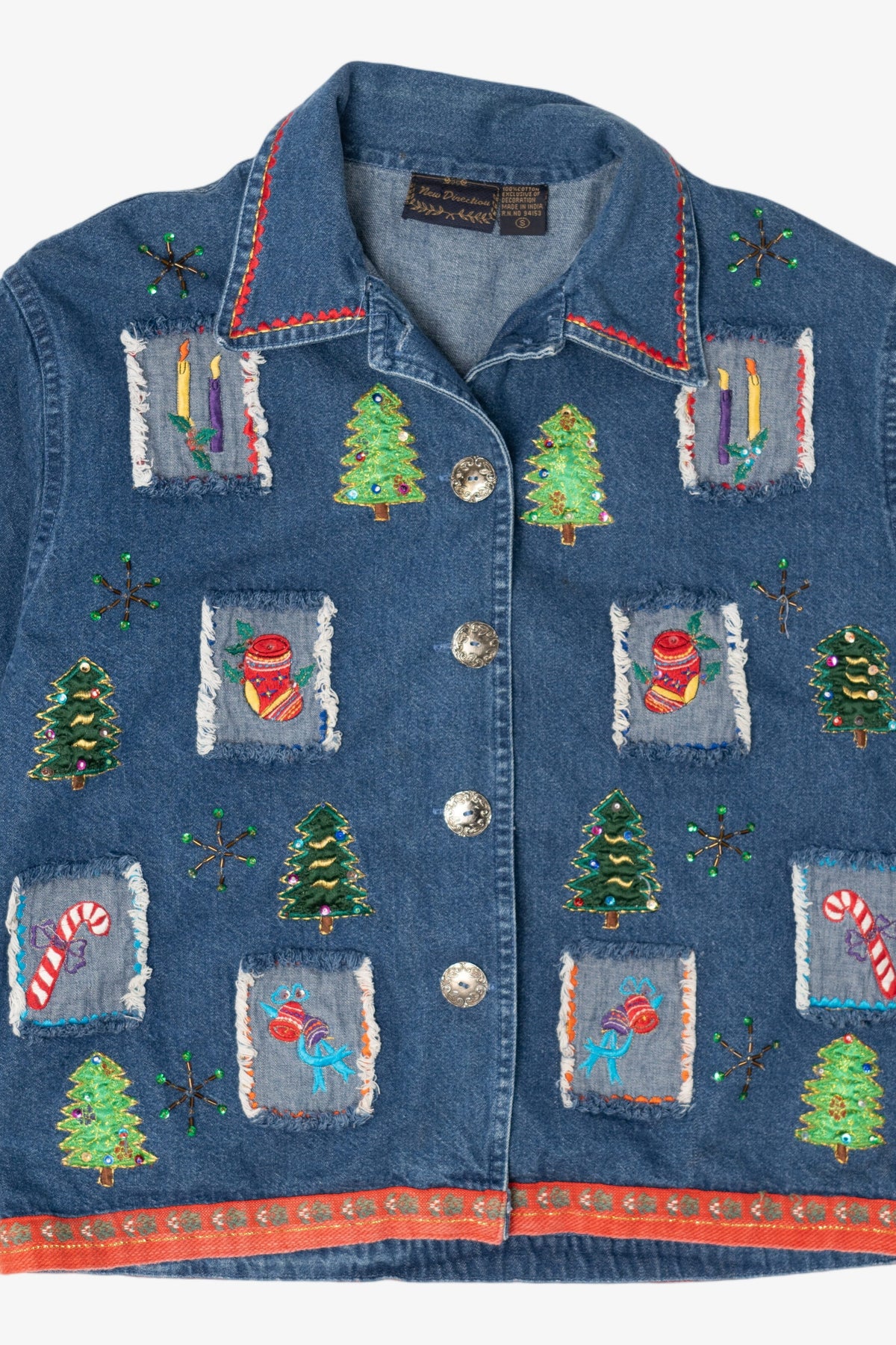 Vintage New Directions Christmas Denim Jacket (1990s)