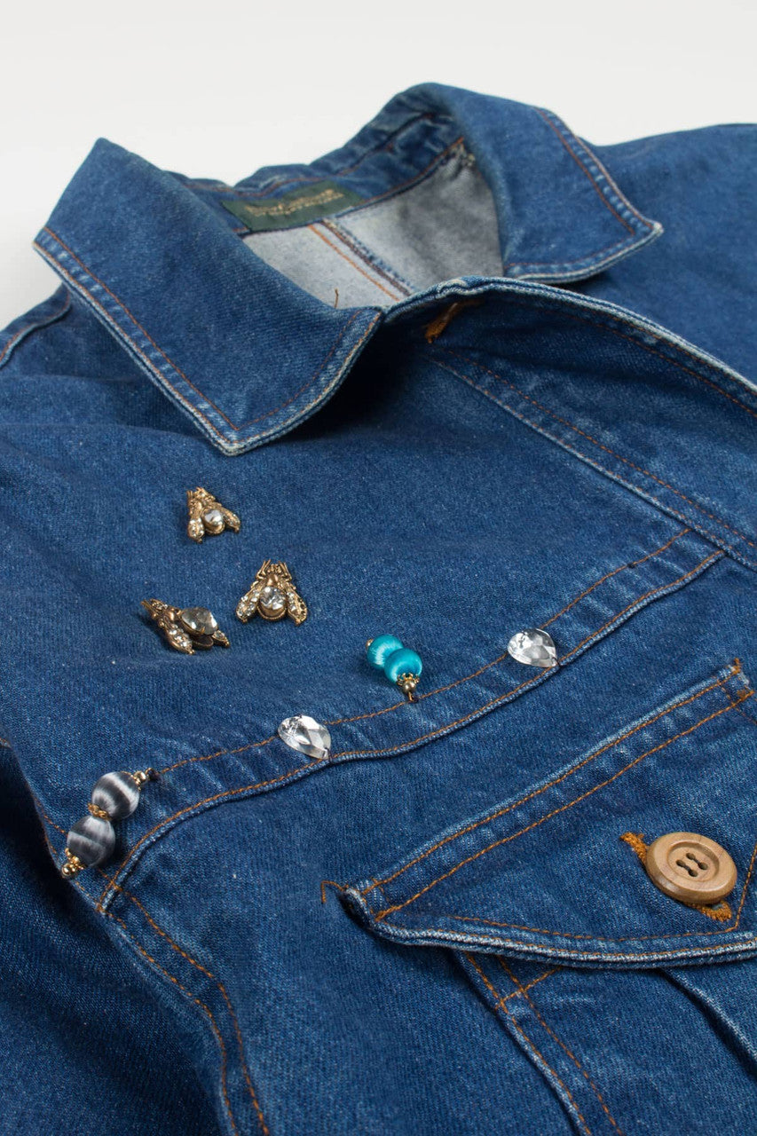Vintage Bedazzled Circus Patches Denim Jacket