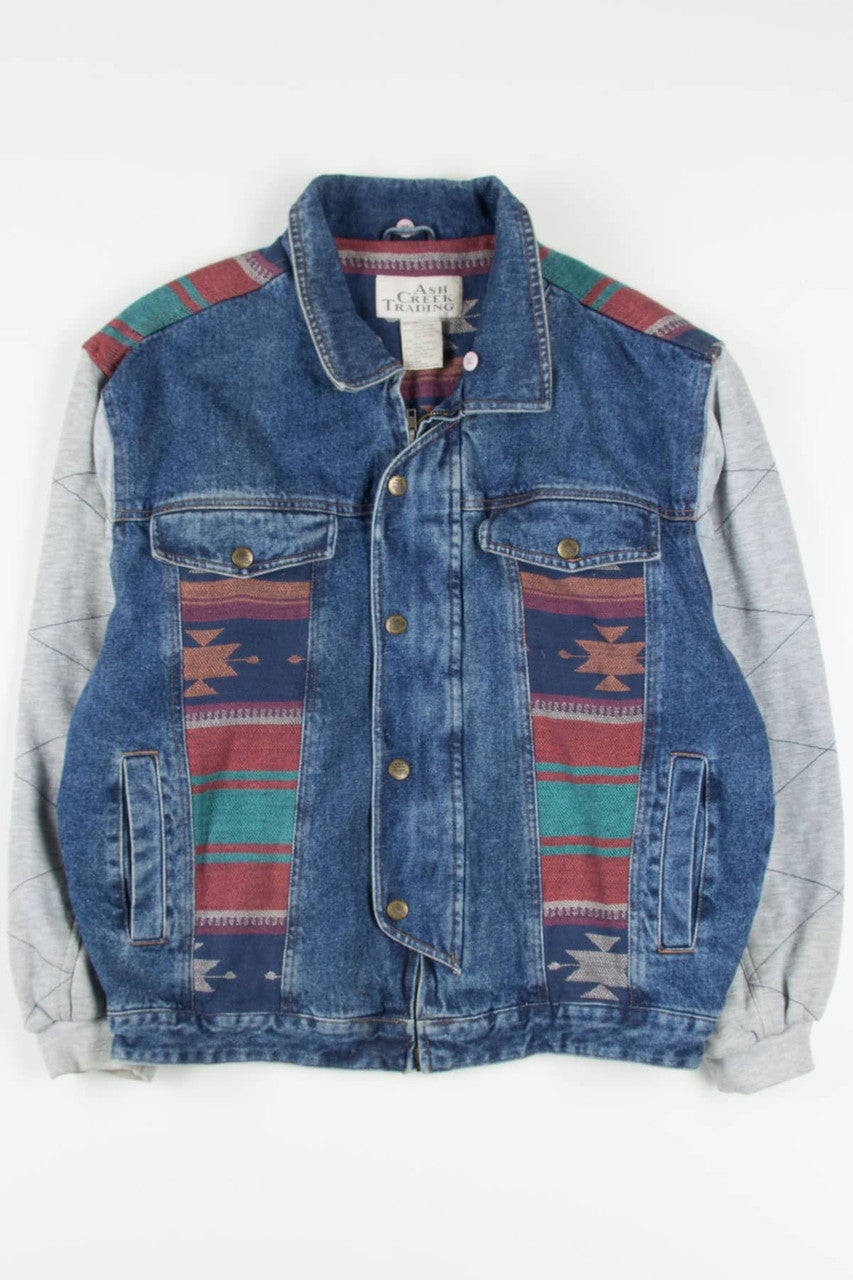 Vintage Inset Blanket Detail Denim Jacket 1386