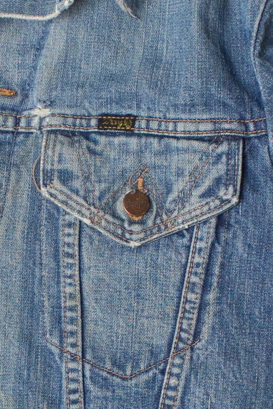 Vintage Thrashed Wrangler Denim Jacket (1990s)