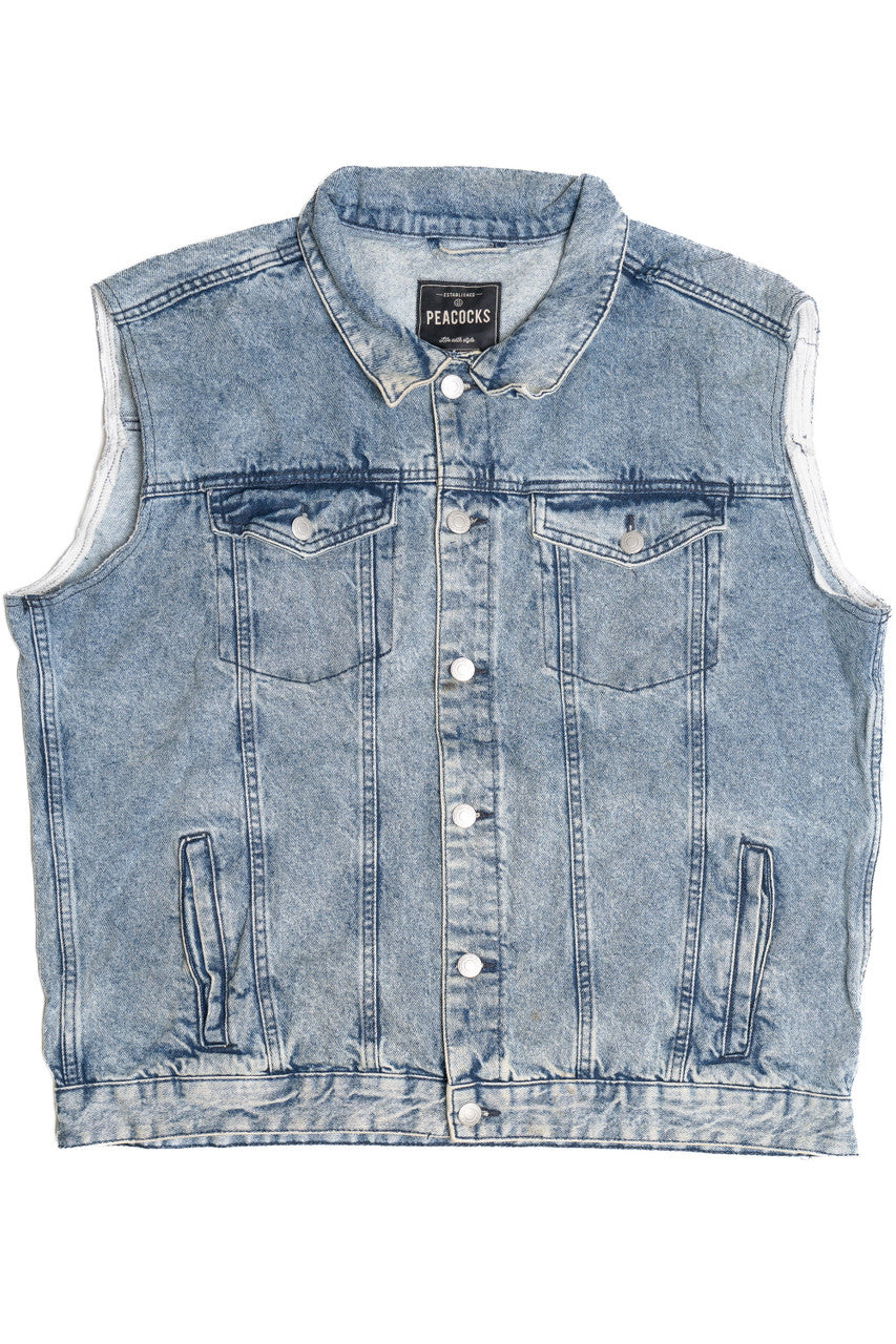Upcycled Harley Davidson Back Patch Denim Vest 1595