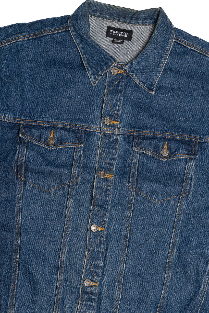 Upcycled Harley Davidson "50th Anniversary" Amarillo, Texas Back Patch Denim Jacket