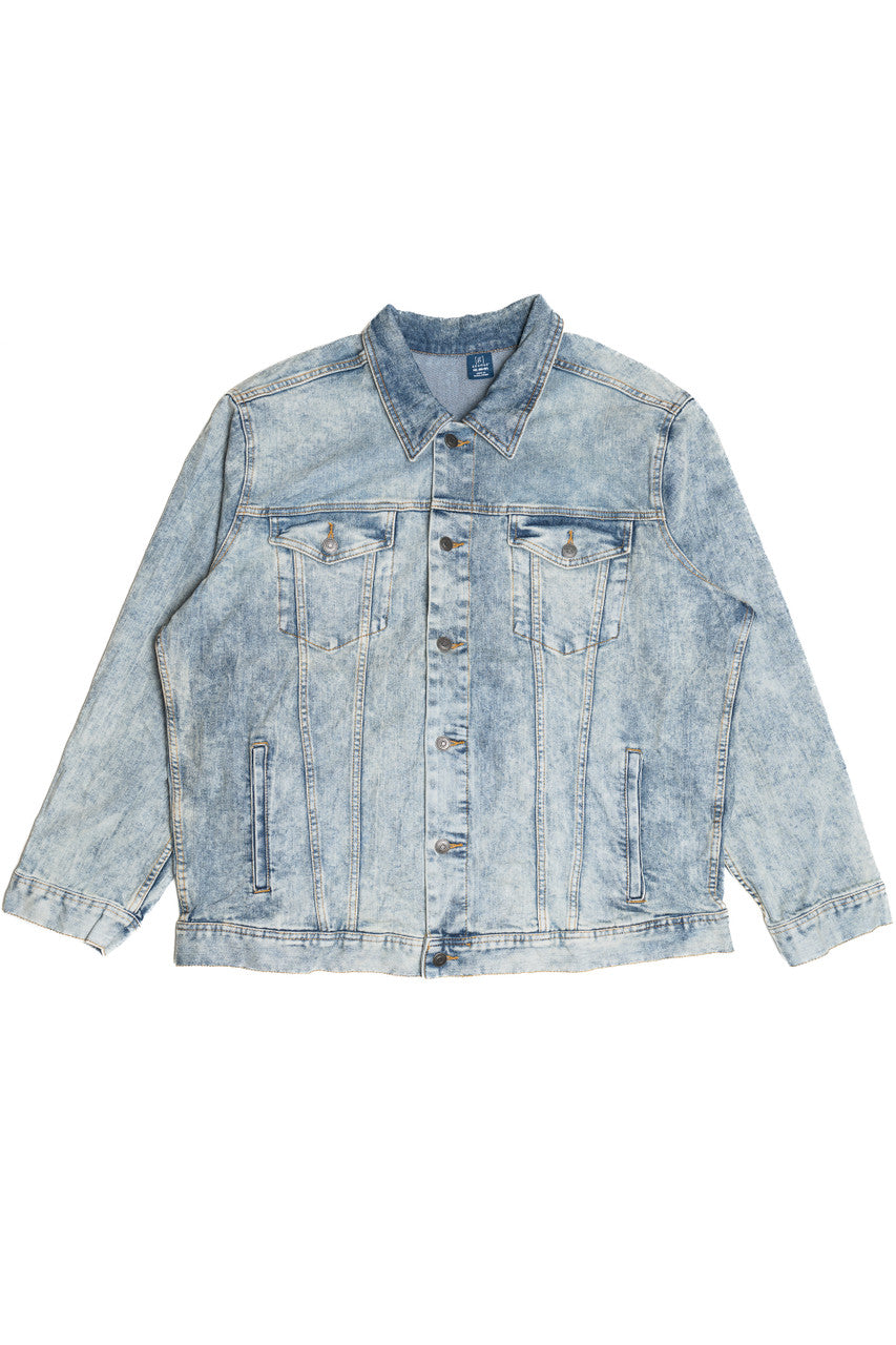 Upcycled Harley Davidson "Thunder Mountain" Eagle Horizon Back Patch Denim Jacket