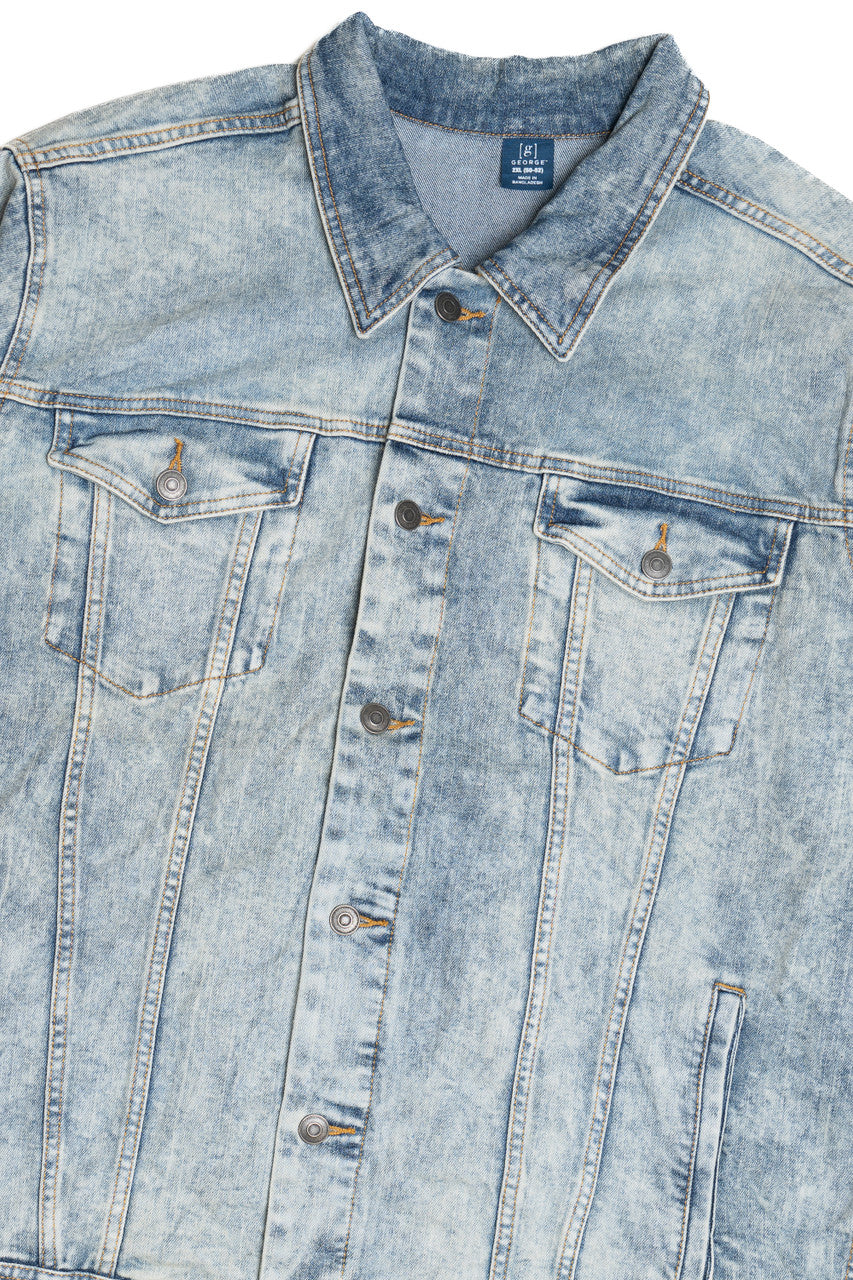 Upcycled Harley Davidson "Thunder Mountain" Eagle Horizon Back Patch Denim Jacket