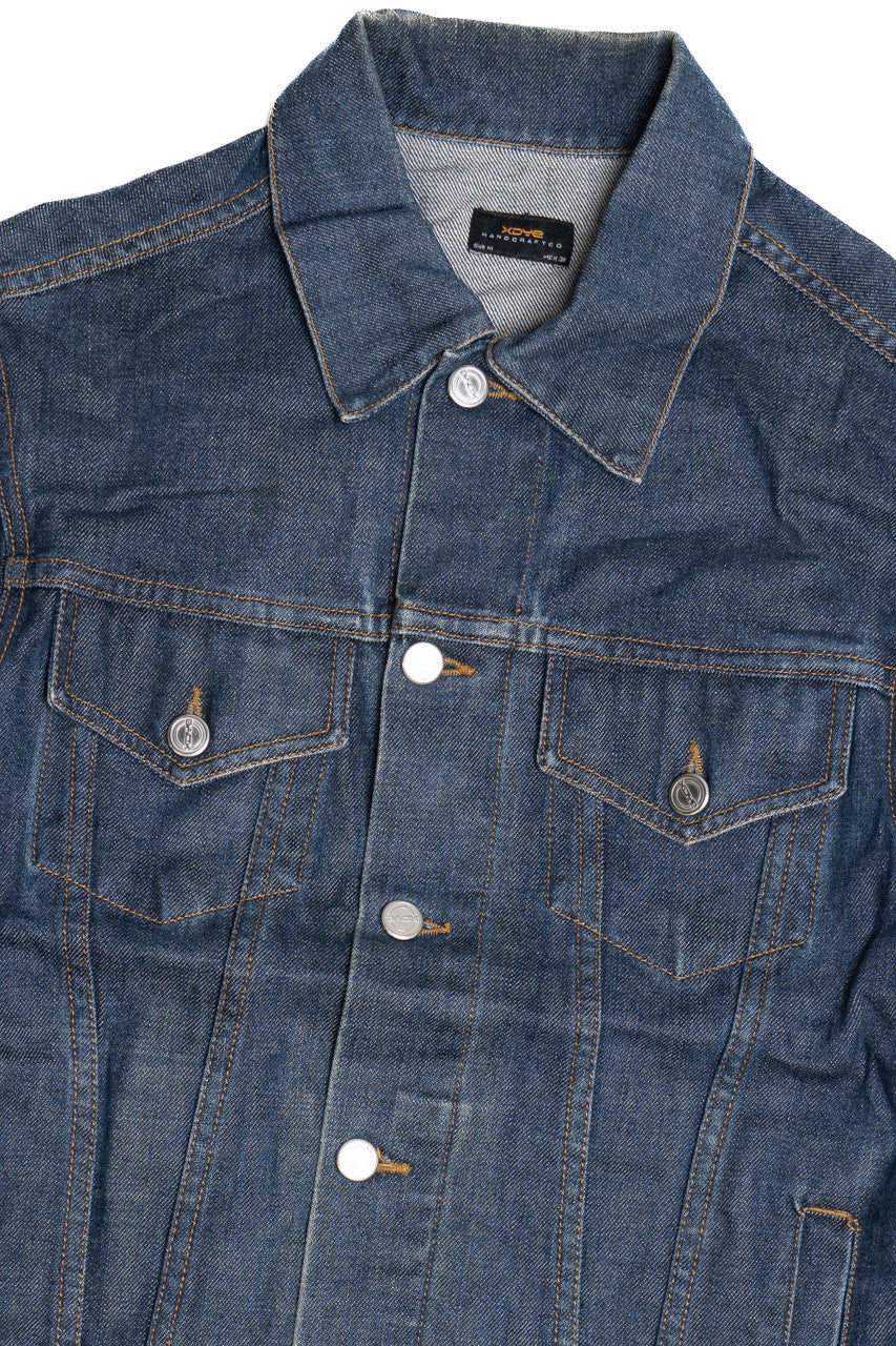 Upcycled Harley Davidson "Open Road" Flames Back Patch Denim Jacket