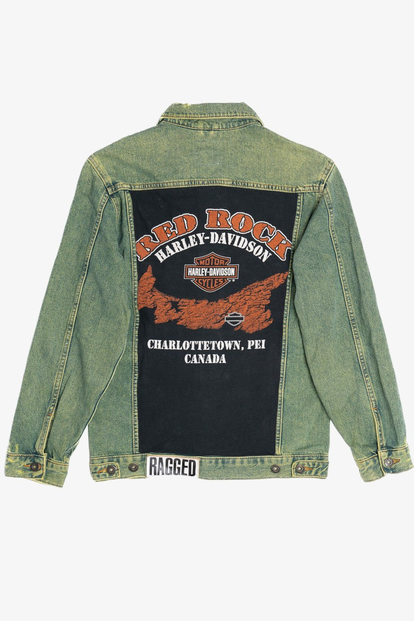 Upcycled Harley Davidson Back Patch Ragged Priest Denim Jacket