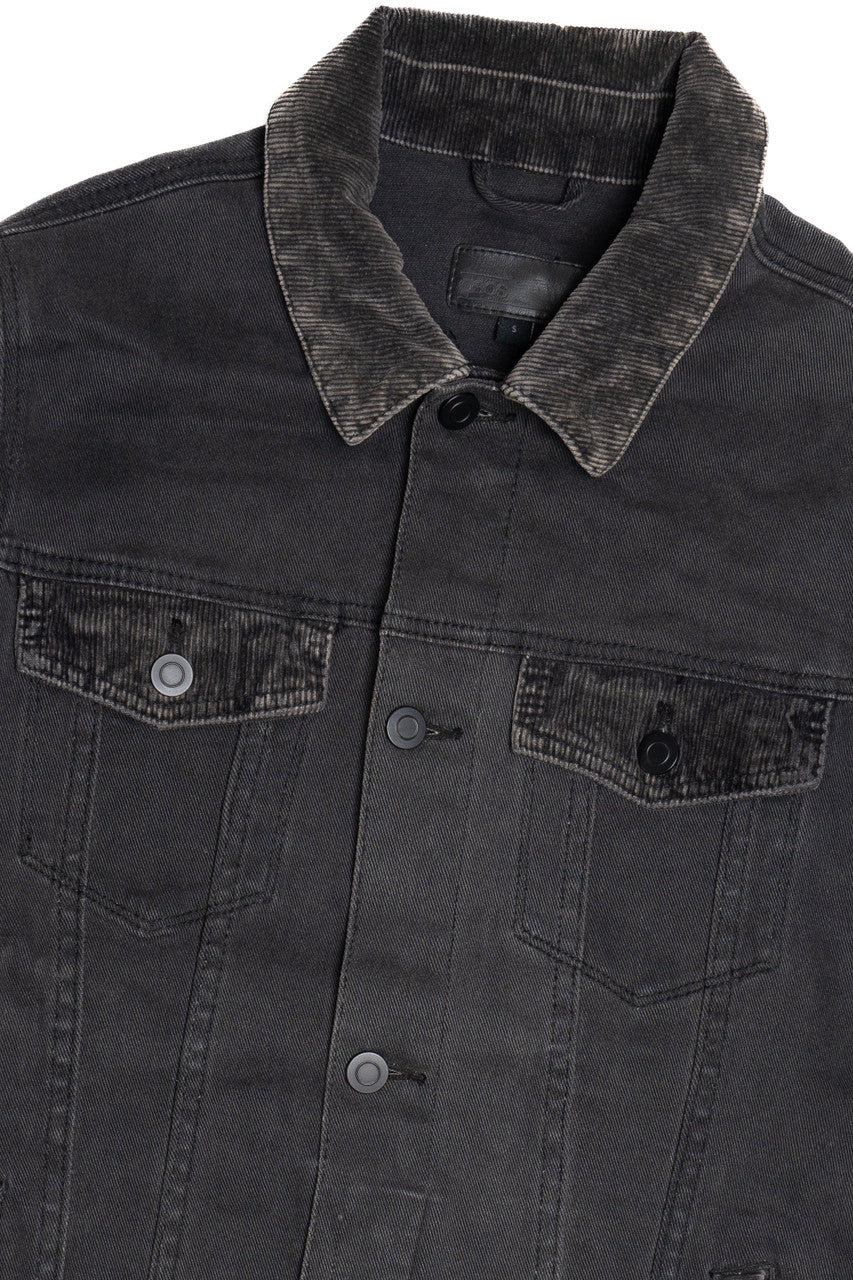 Upcycled Harley Davidson "Ride On..." Flaming Eagle Back Patch Denim Jacket 1617