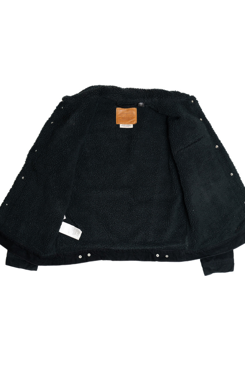 Levi's Premium Black Corduroy Faux Sherpa Lined Denim Jacket