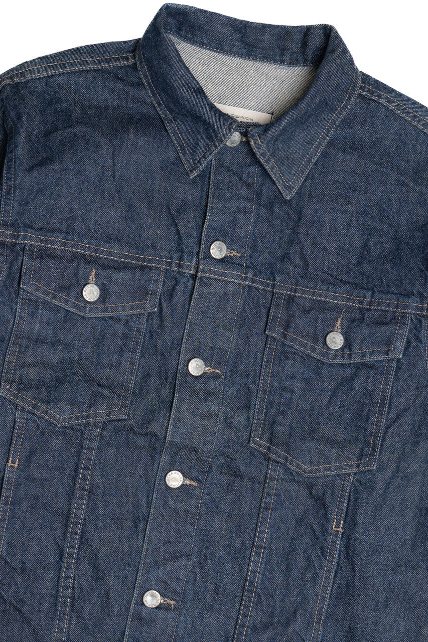 Vintage Upcycled Harley Davidson Split Skulls Back Patch Denim Jacket