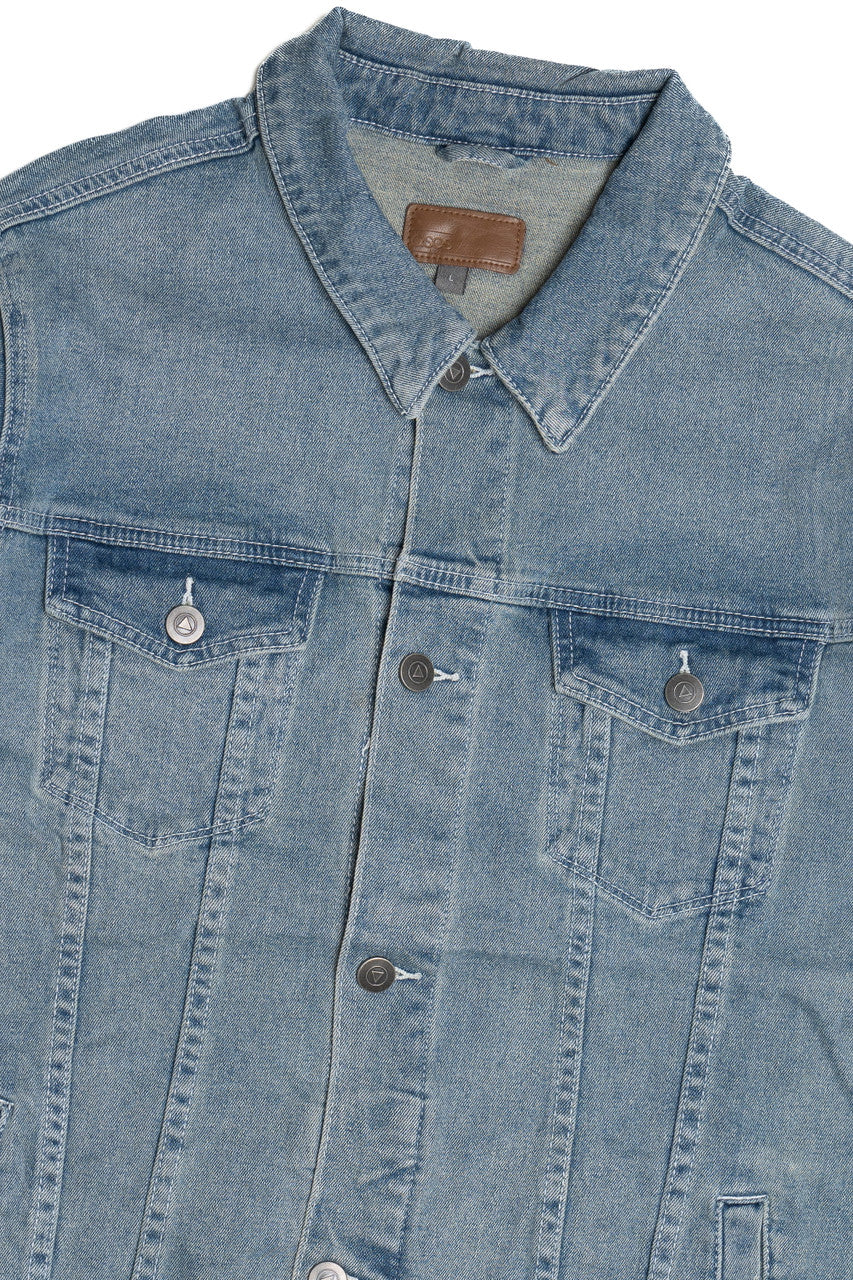 Upcycled Harley Davidson "Flat Track Racing" Back Patch Denim Jacket