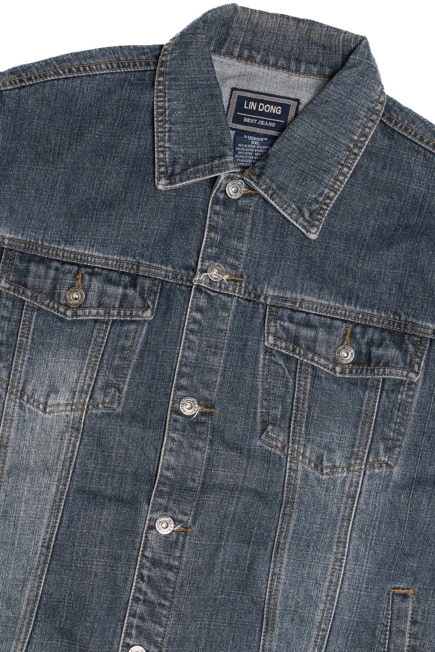 Upcycled Harley Davidson Back Patch Denim Jacket 1636