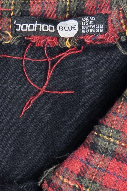 Upcycled Flannel & Harley Davidson Back Patch Denim Jacket