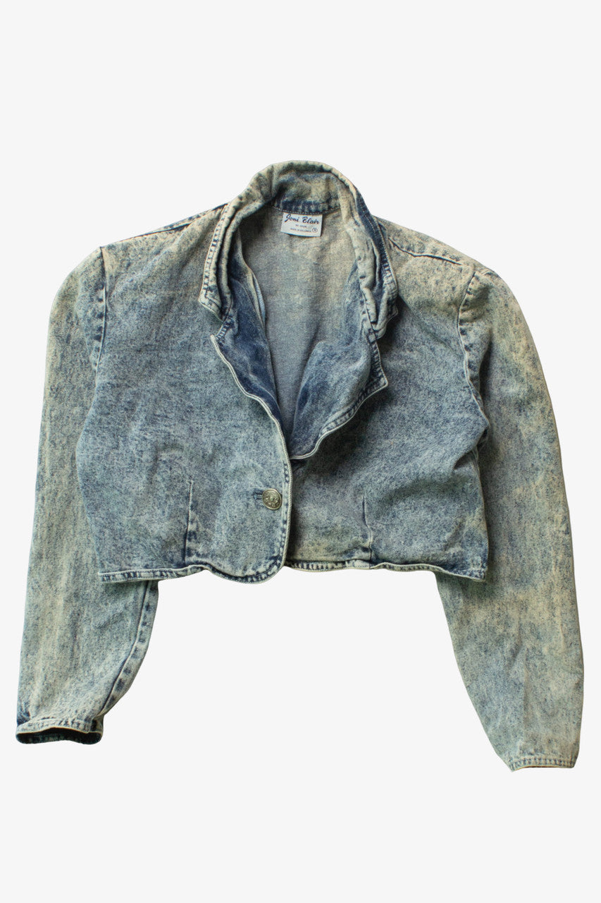 Vintage Joni Blair Cropped Denim Blazer (1980s)