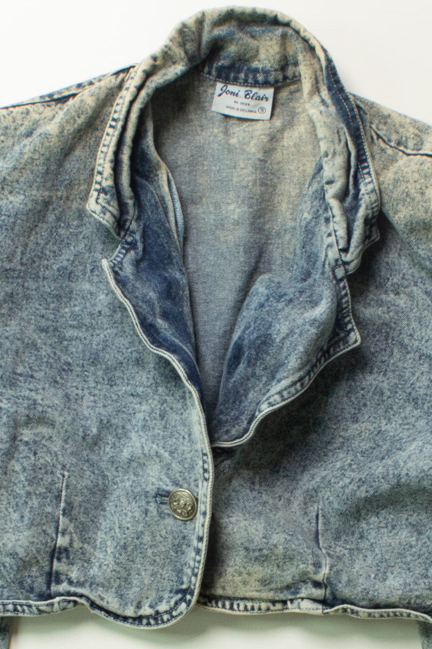 Vintage Joni Blair Cropped Denim Blazer (1980s)