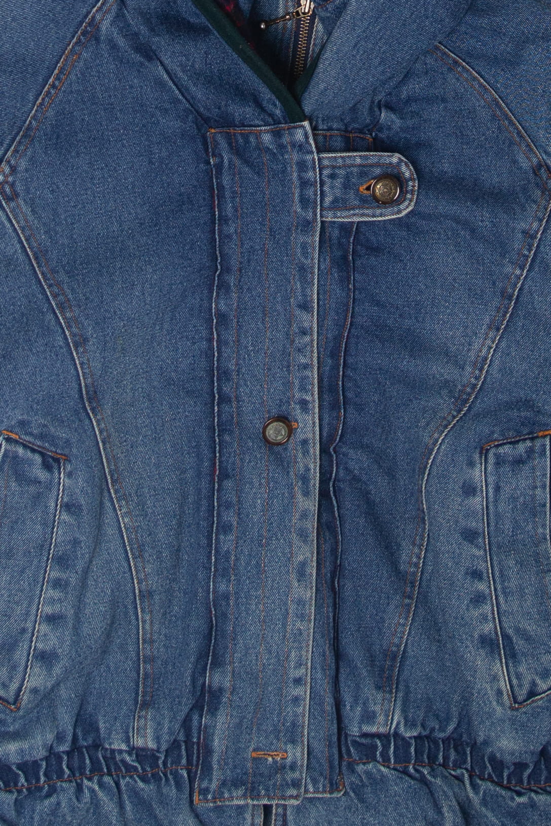 Vintage Rock Creek Hooded Plaid Denim Jacket (1990s)