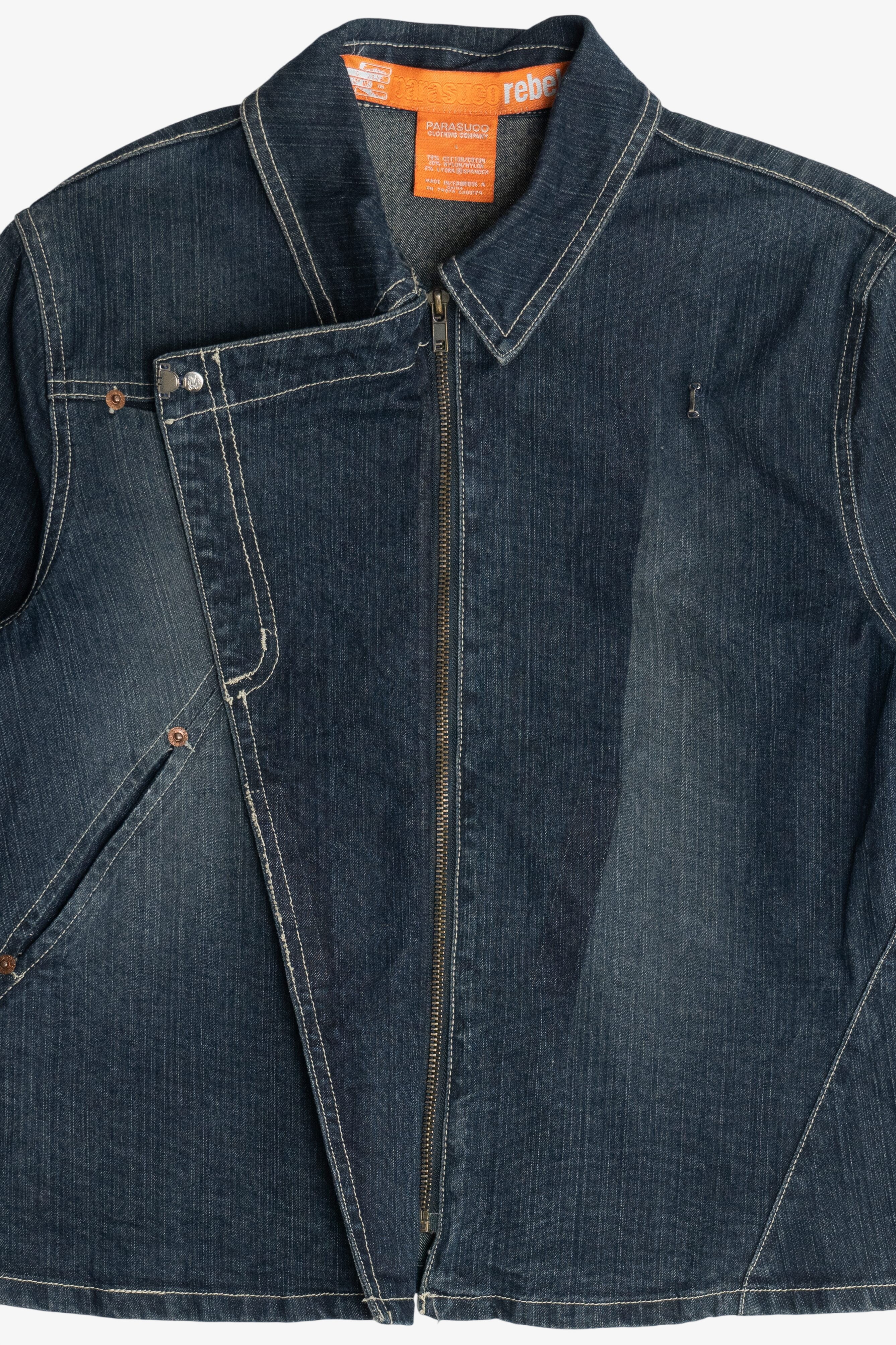 Vintage Y2K Parasuco Rebel-i Asymmetric Denim Jacket (2000s)