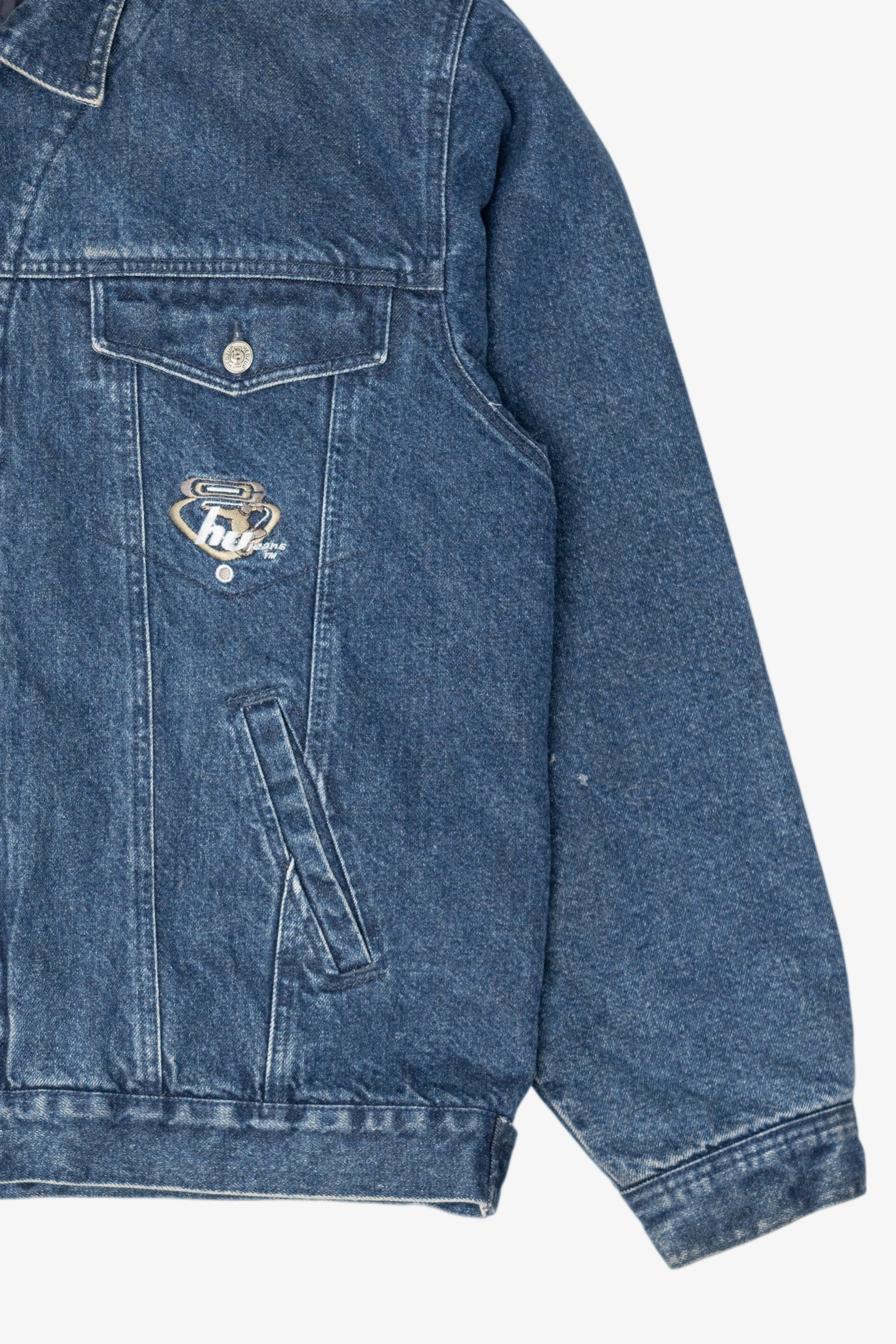 Vintage Y2k Hedz-Up Blue Denim Jacket (1990s)