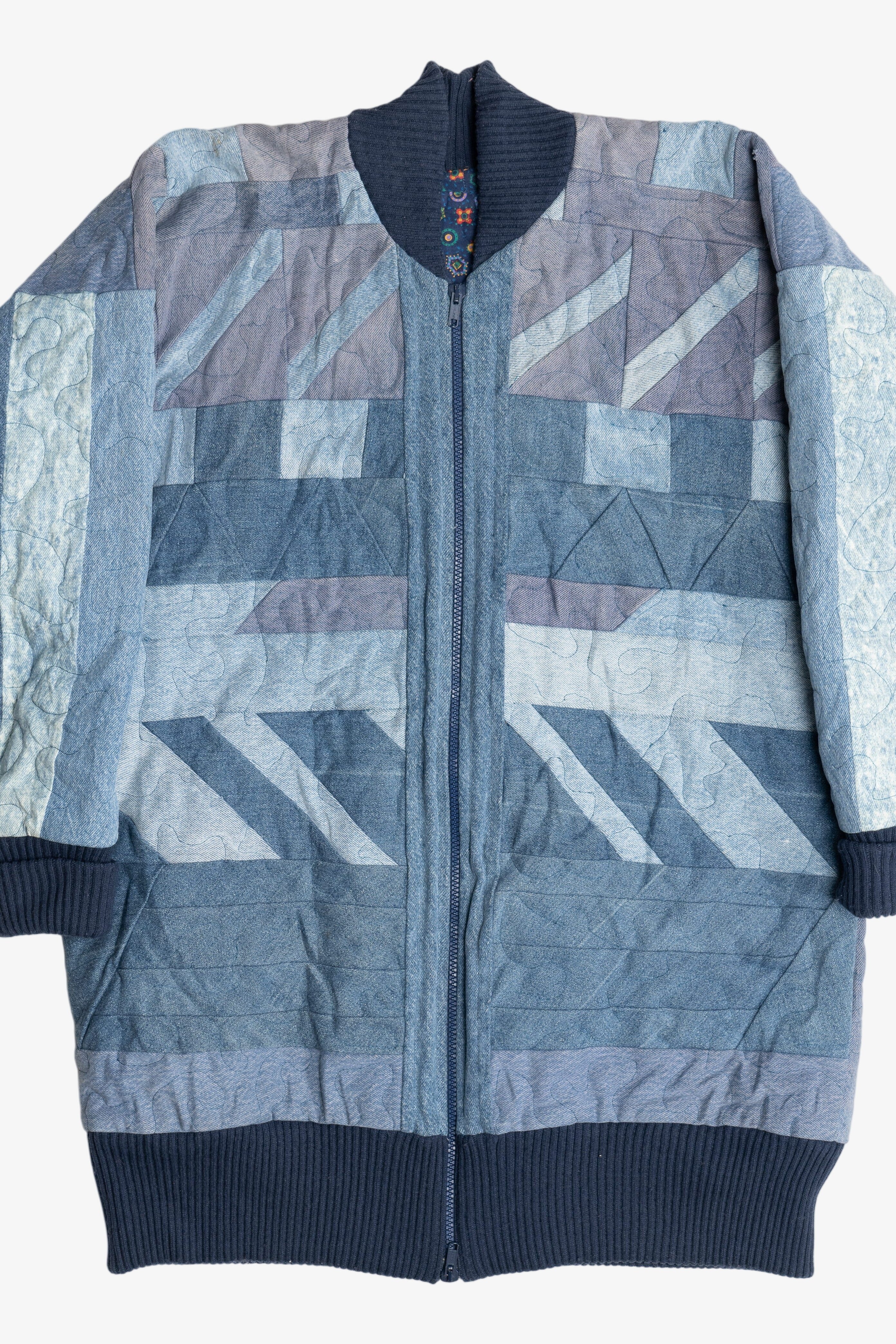 Vintage Denim Quilted Batwing Jacket (1990s)
