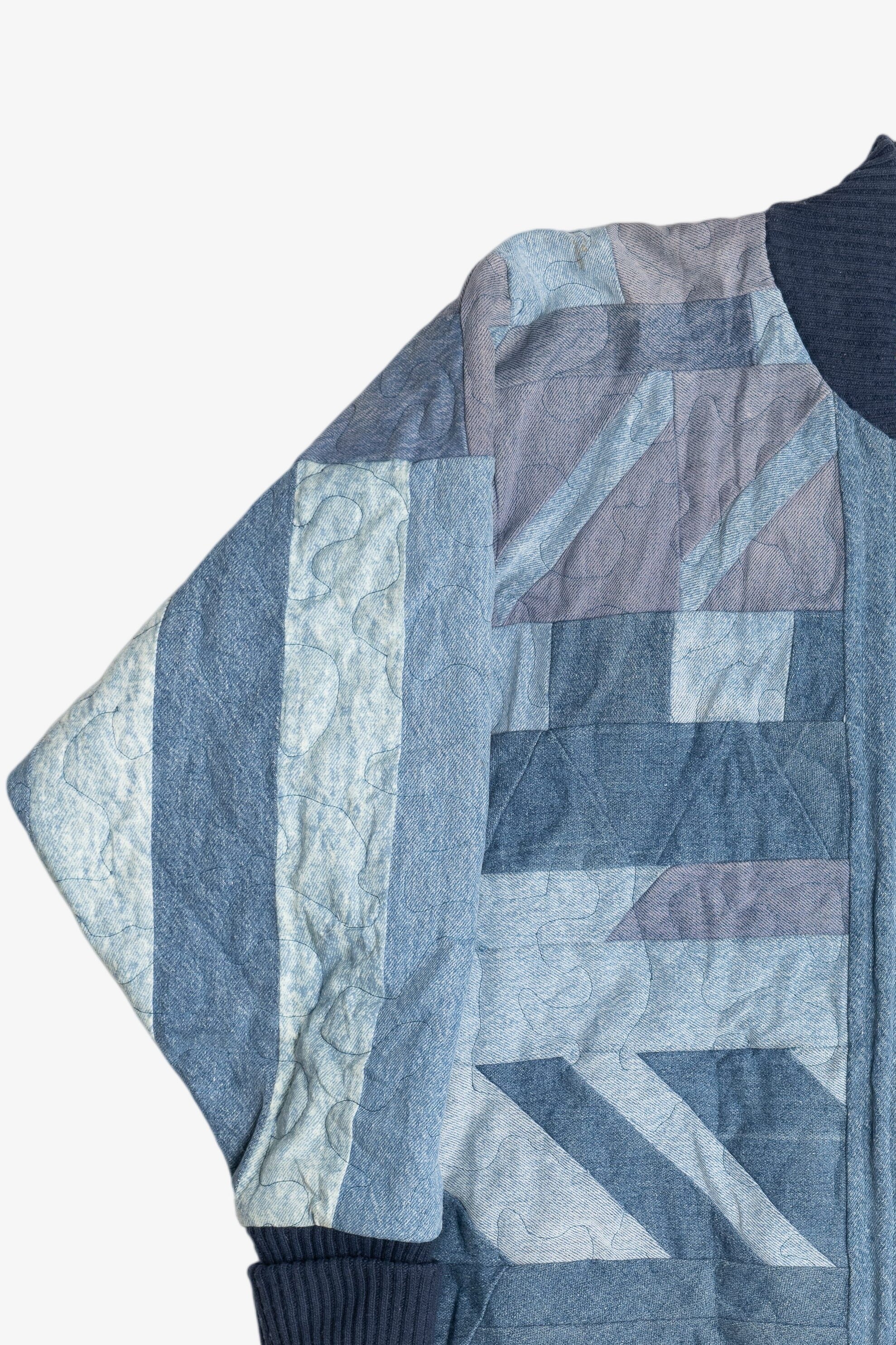 Vintage Denim Quilted Batwing Jacket (1990s)