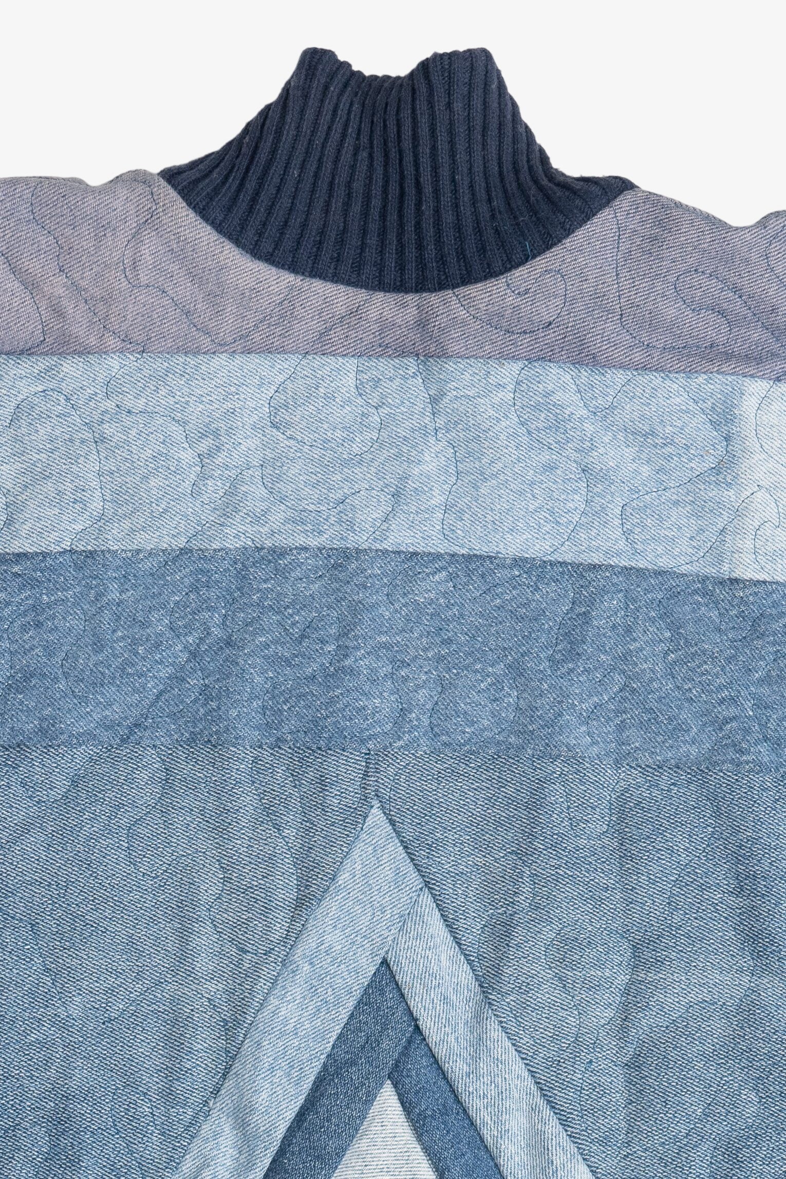 Vintage Denim Quilted Batwing Jacket (1990s)