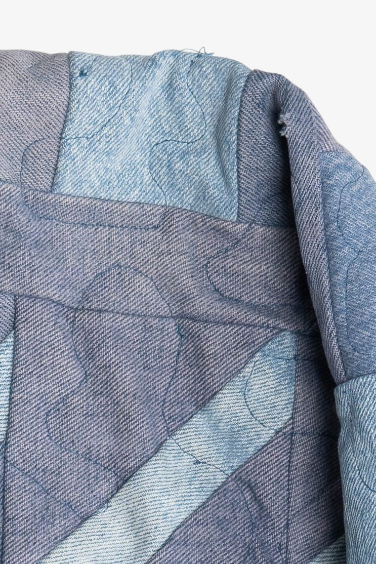 Vintage Denim Quilted Batwing Jacket (1990s)