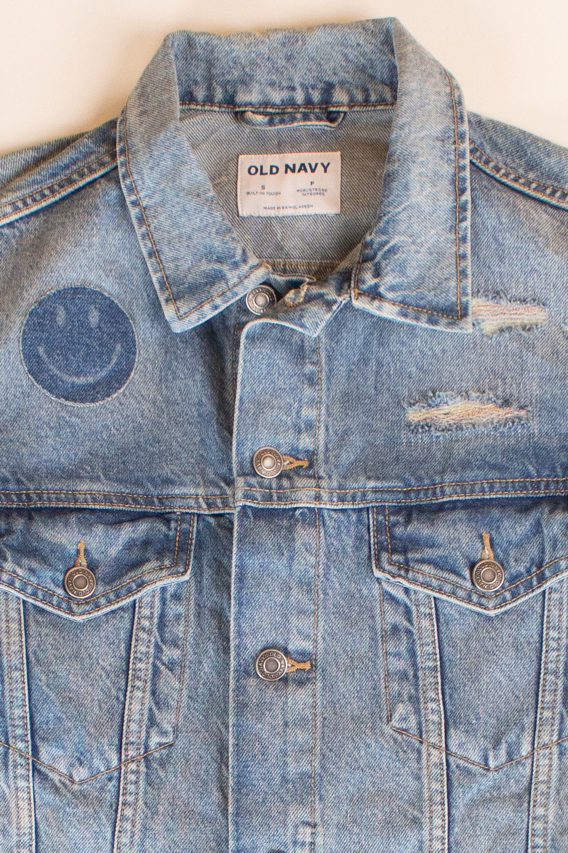 Old Navy Rainbow Distressed Denim Jacket (2010s)