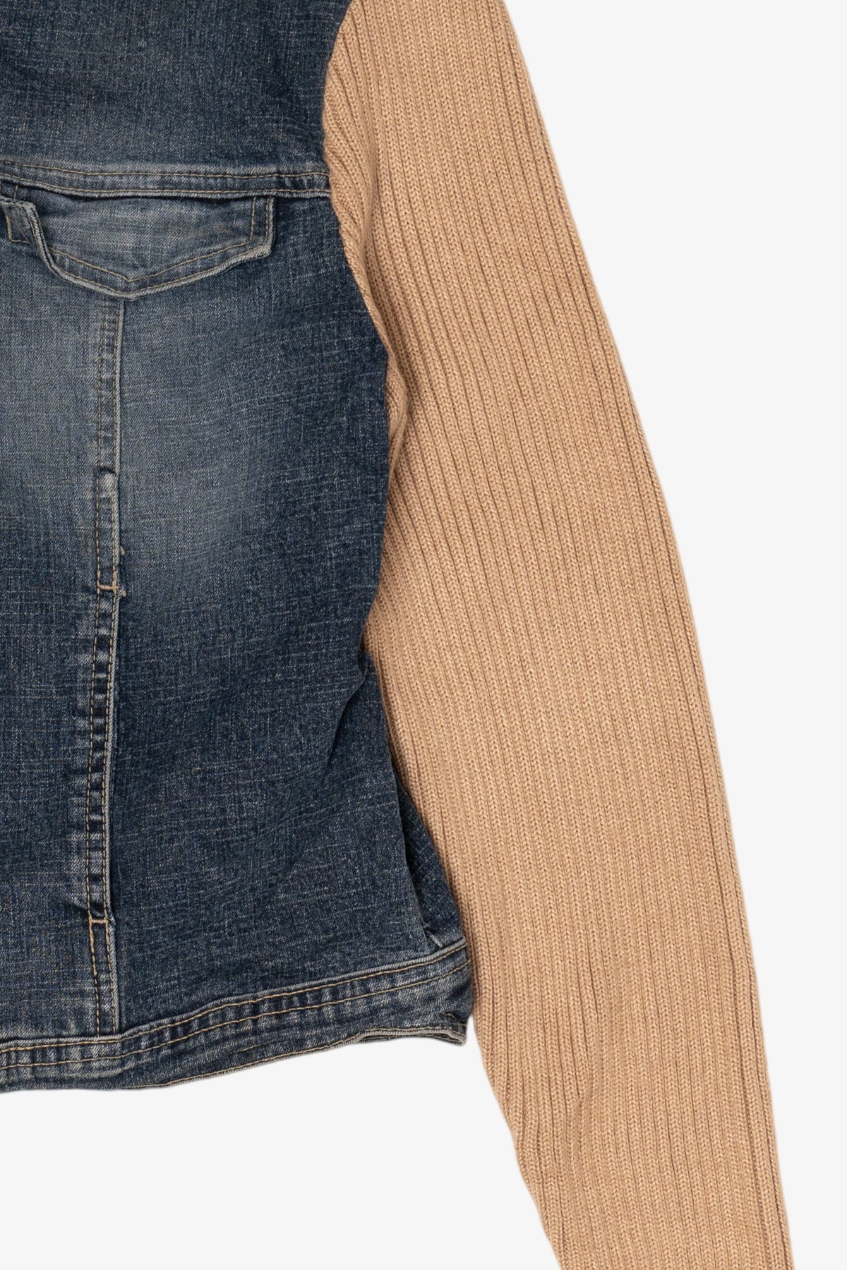 Vintage Y2k Live A Little Sweater Sleeves Denim Jacket (2000s)