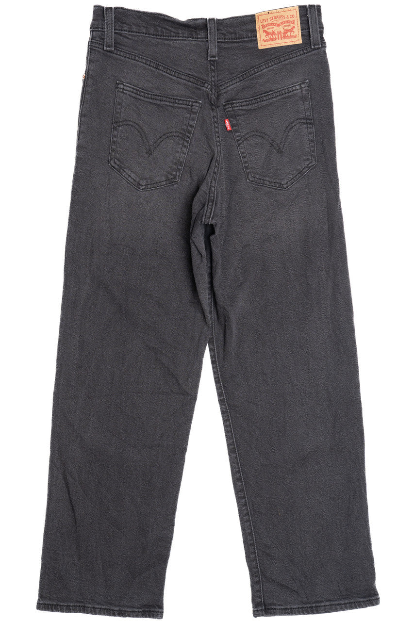 Levi's Ribcage Straight Ankle Faded Black Denim Jeans