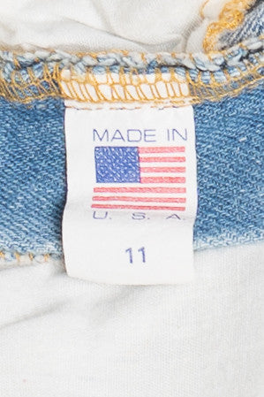 Vintage Hand Painted Memphis Design Doodle Art Denim Jeans (1990s)