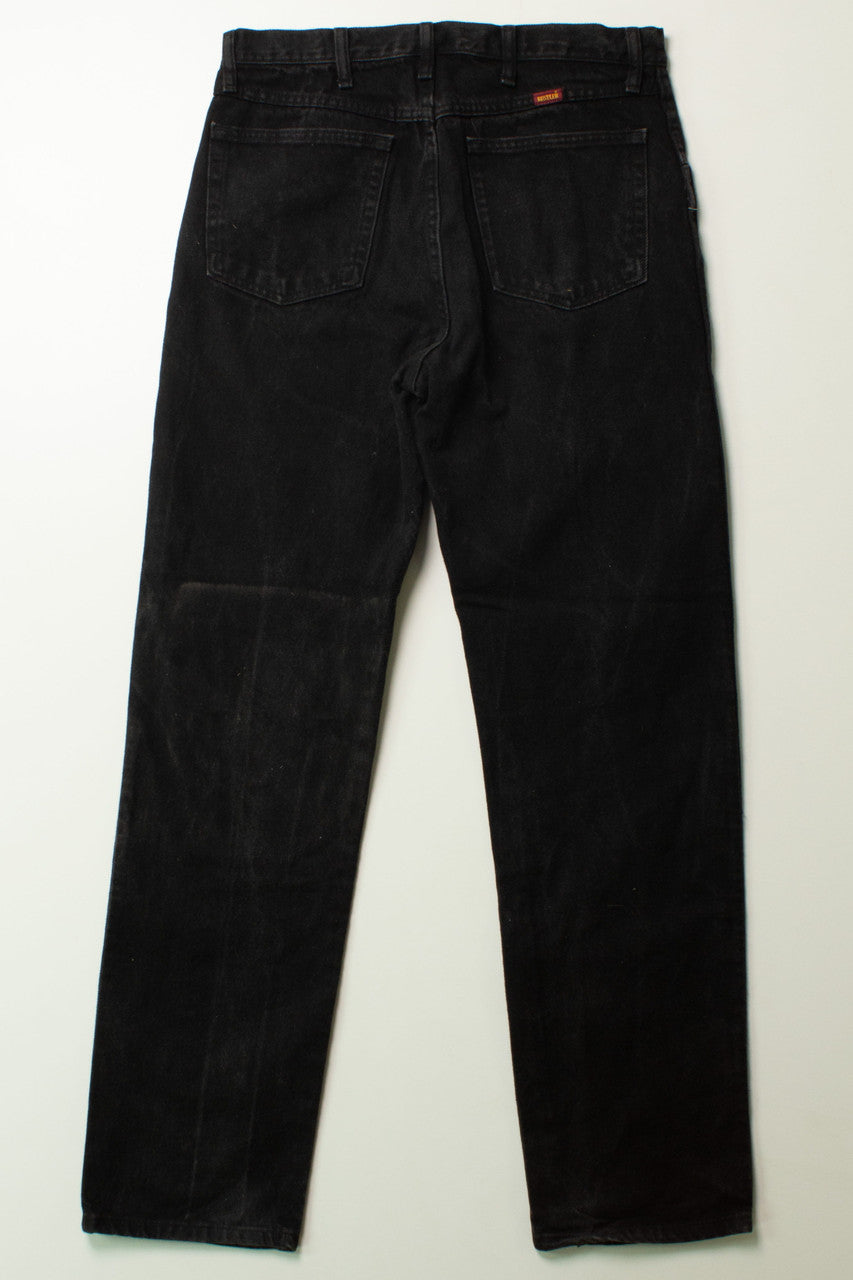 Vintage Black Rustler Denim Jeans (34x34)