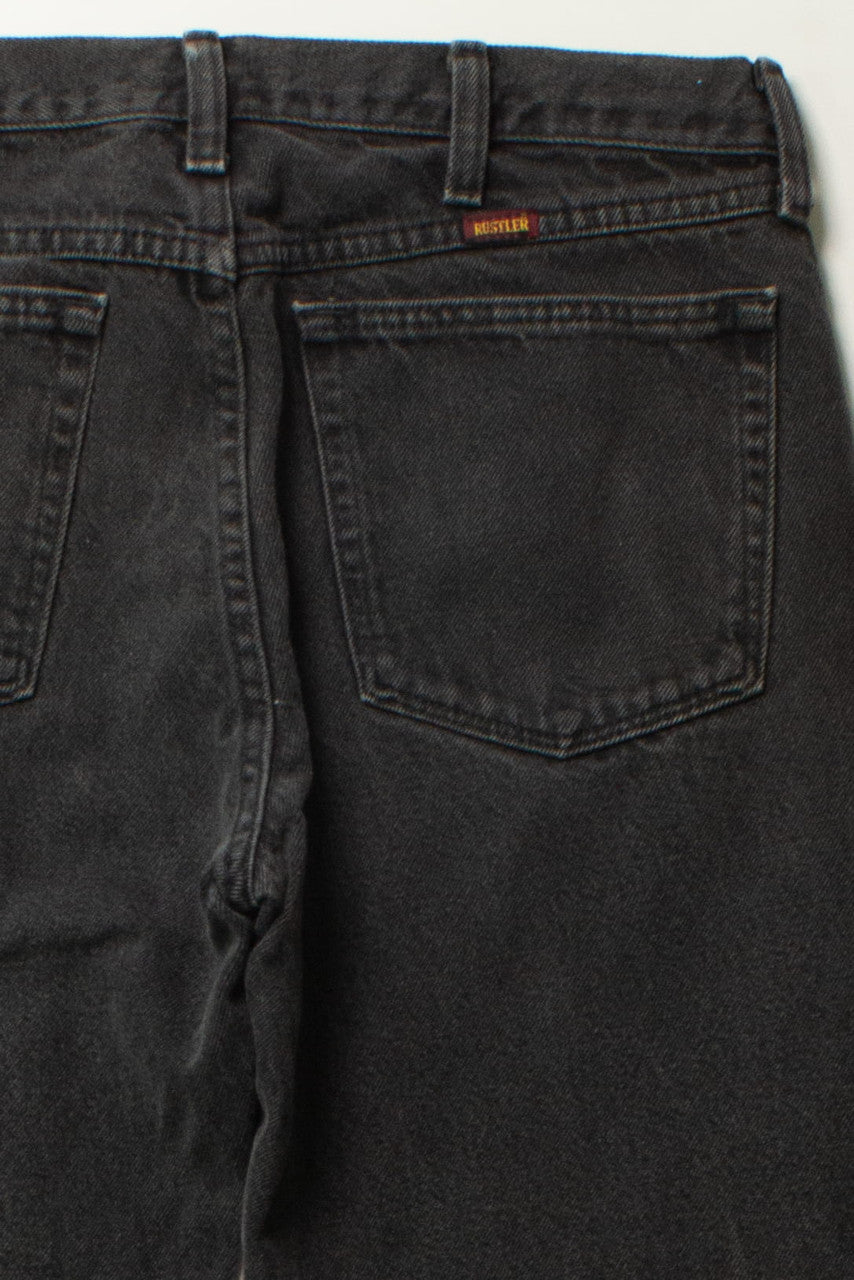 Vintage Black Rustler Denim Jeans (33x30)