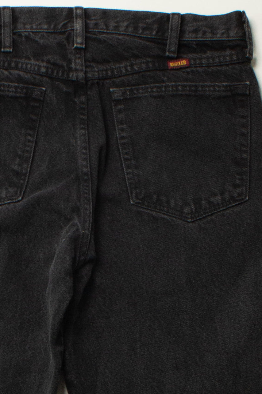 Vintage Black Rustler Denim Jeans (34x32)