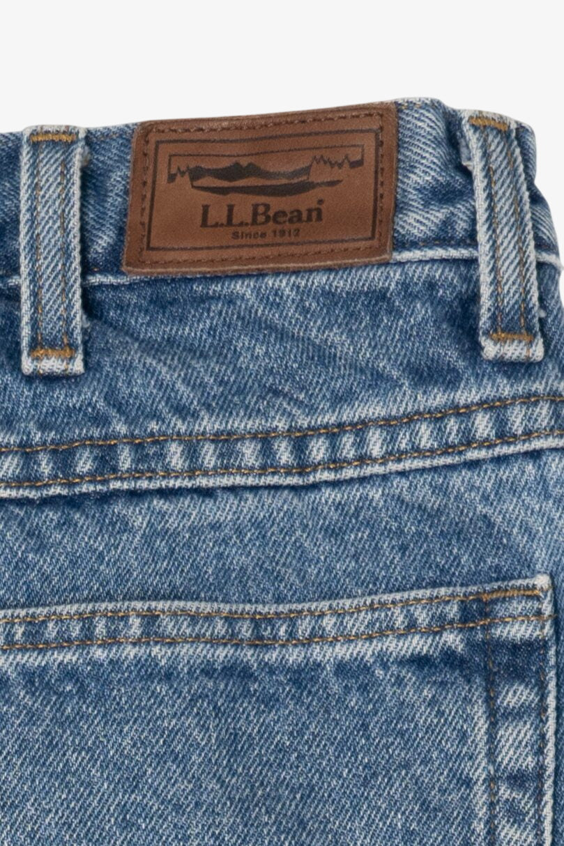 Vintage L.L. Bean Plaid Cuffed Denim Jeans (1990s)