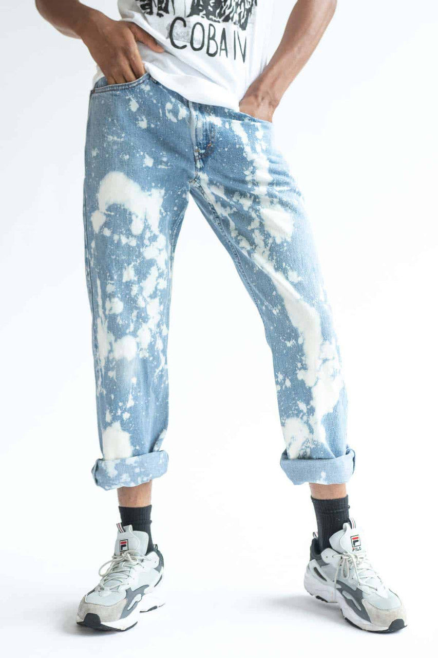 Bleached Levi's 505 Denim Jeans 566 (sz. 33W 30L)