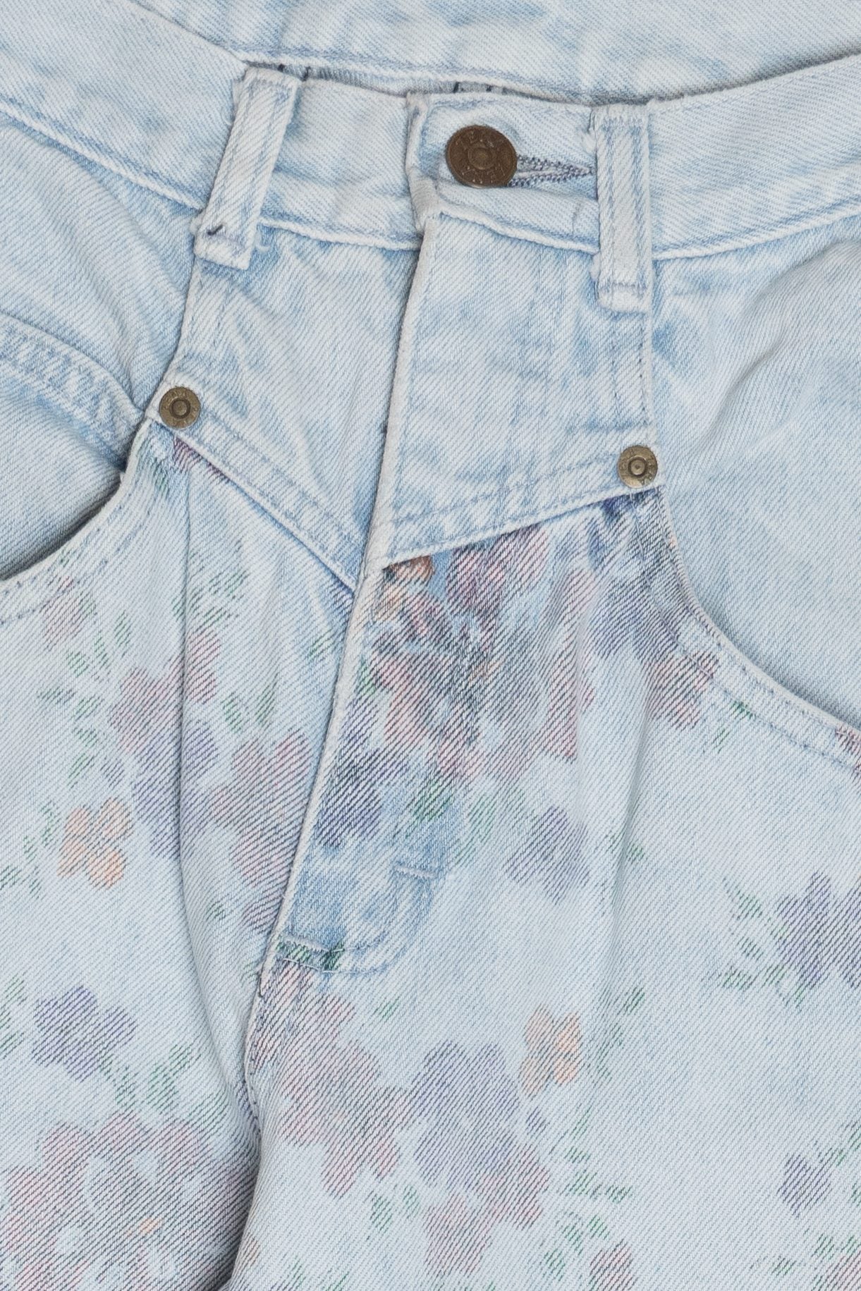 Vintage Zena Jeans Floral Panel Western Yoke Denim Jeans (1980s)