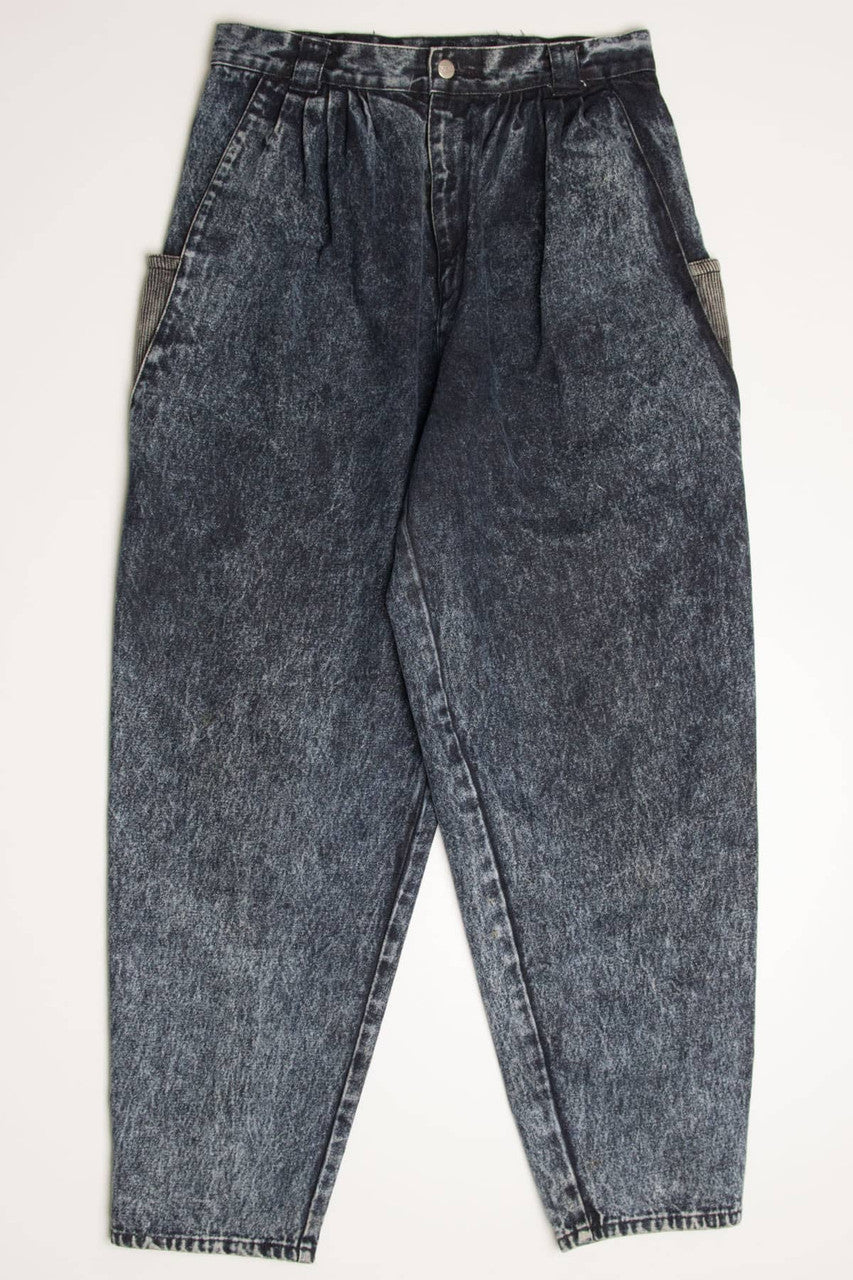 Vintage Pleated Coda Acid Wash Denim Jeans (sz. 33M)