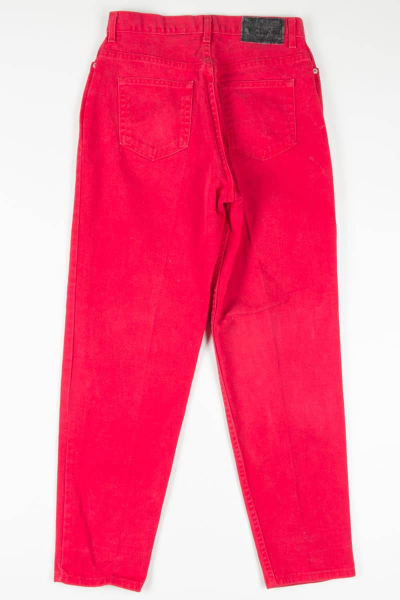 Red High Waisted Faded Glory Denim Jeans 675 (sz. 12 Med)
